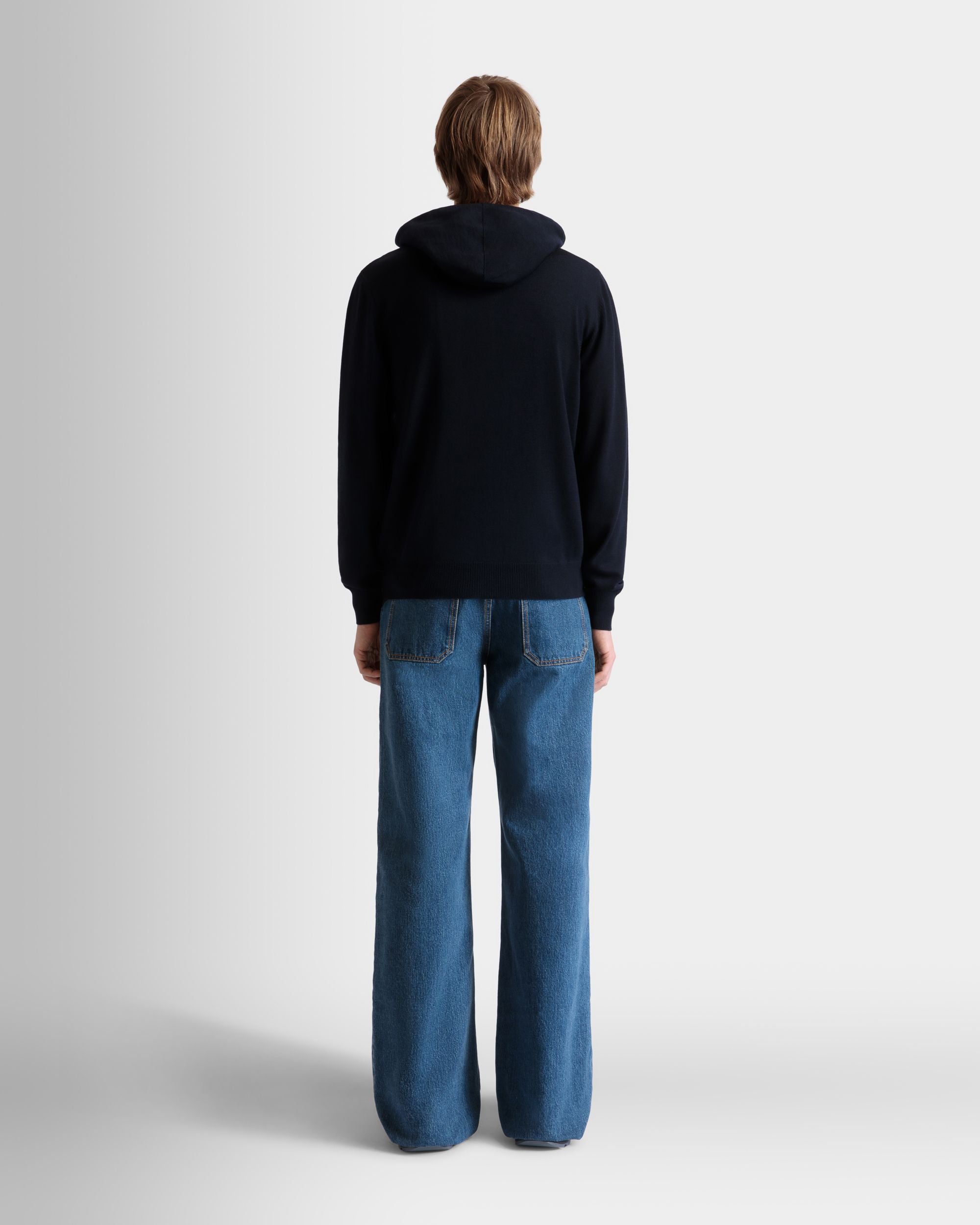Kapuzenpullover Aus Wolle In Navy Blue - Herren - Bally - 06