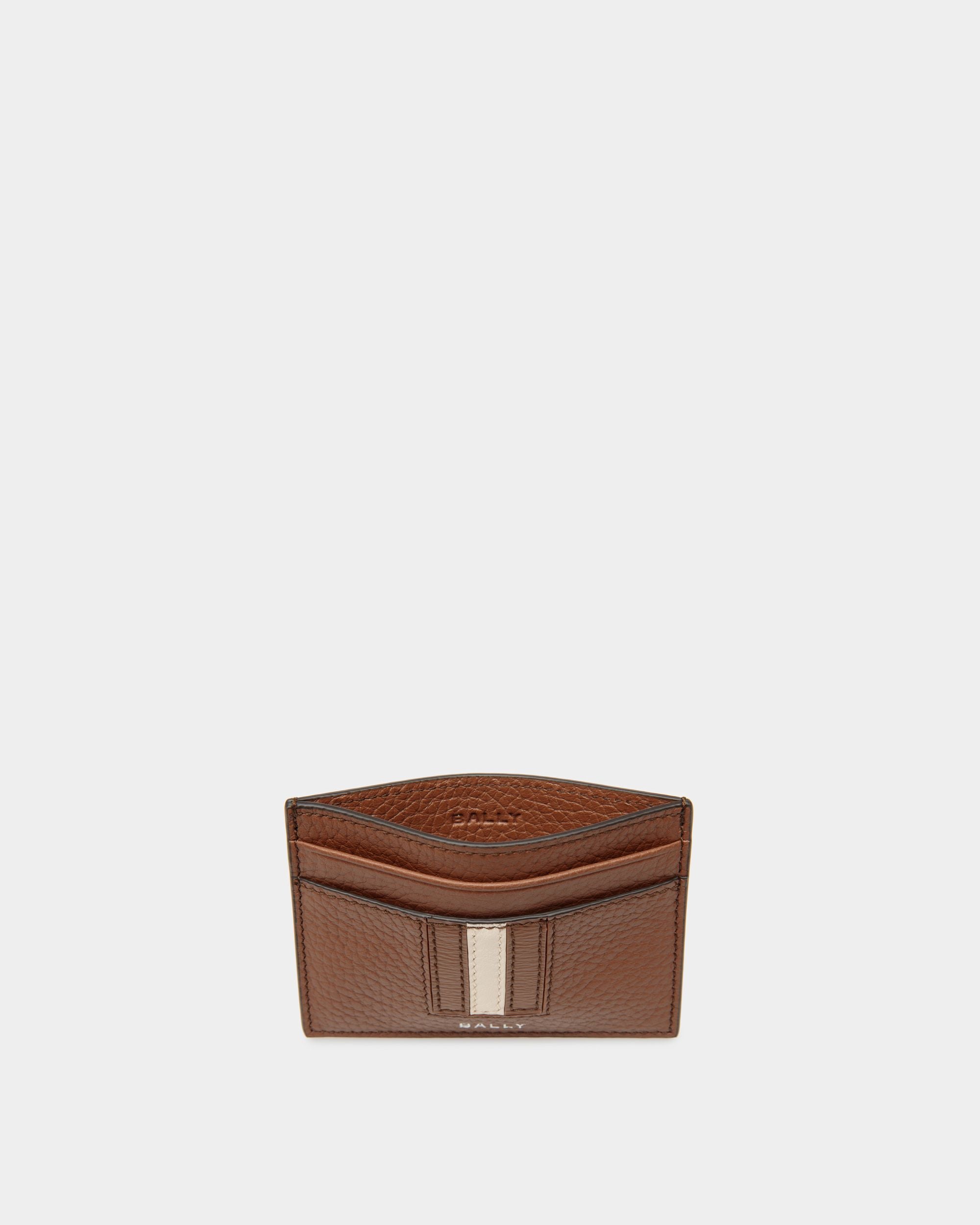Ribbon Business Card Holder In Brown Leather - Herren - Bally - 03
