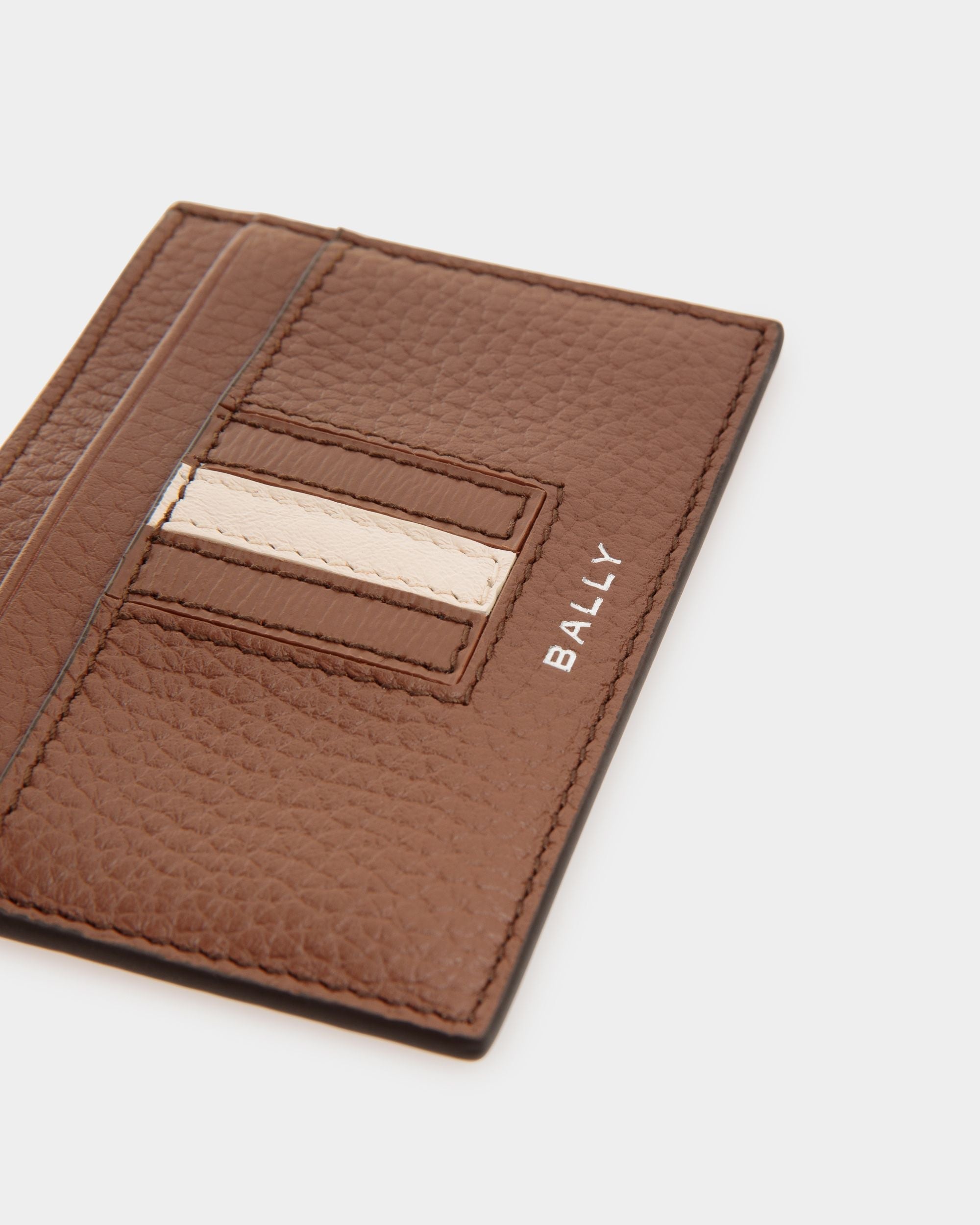Ribbon Business Card Holder In Brown Leather - Herren - Bally - 04