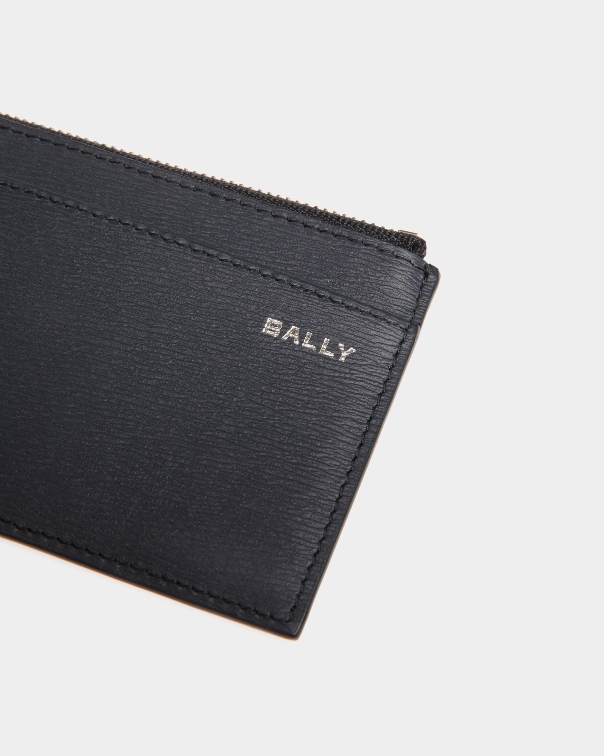 Crossing Kartenetui Mit Münzfach Aus Genarbtem Leder In Navy Blue - Herren - Bally - 04