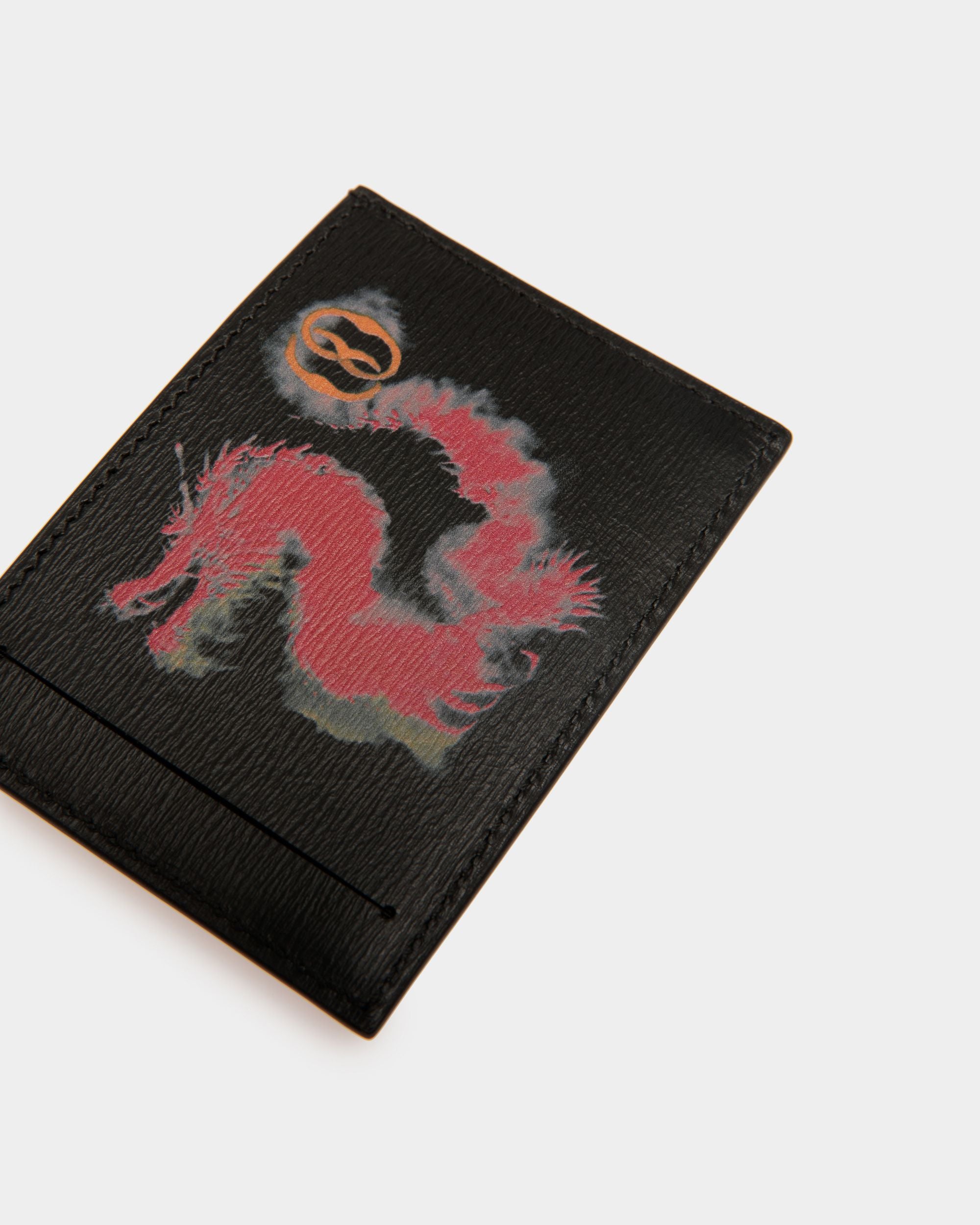 Cny Kartenetui Aus Genarbtem Leder In Schwarz Und Rot - Herren - Bally - 04