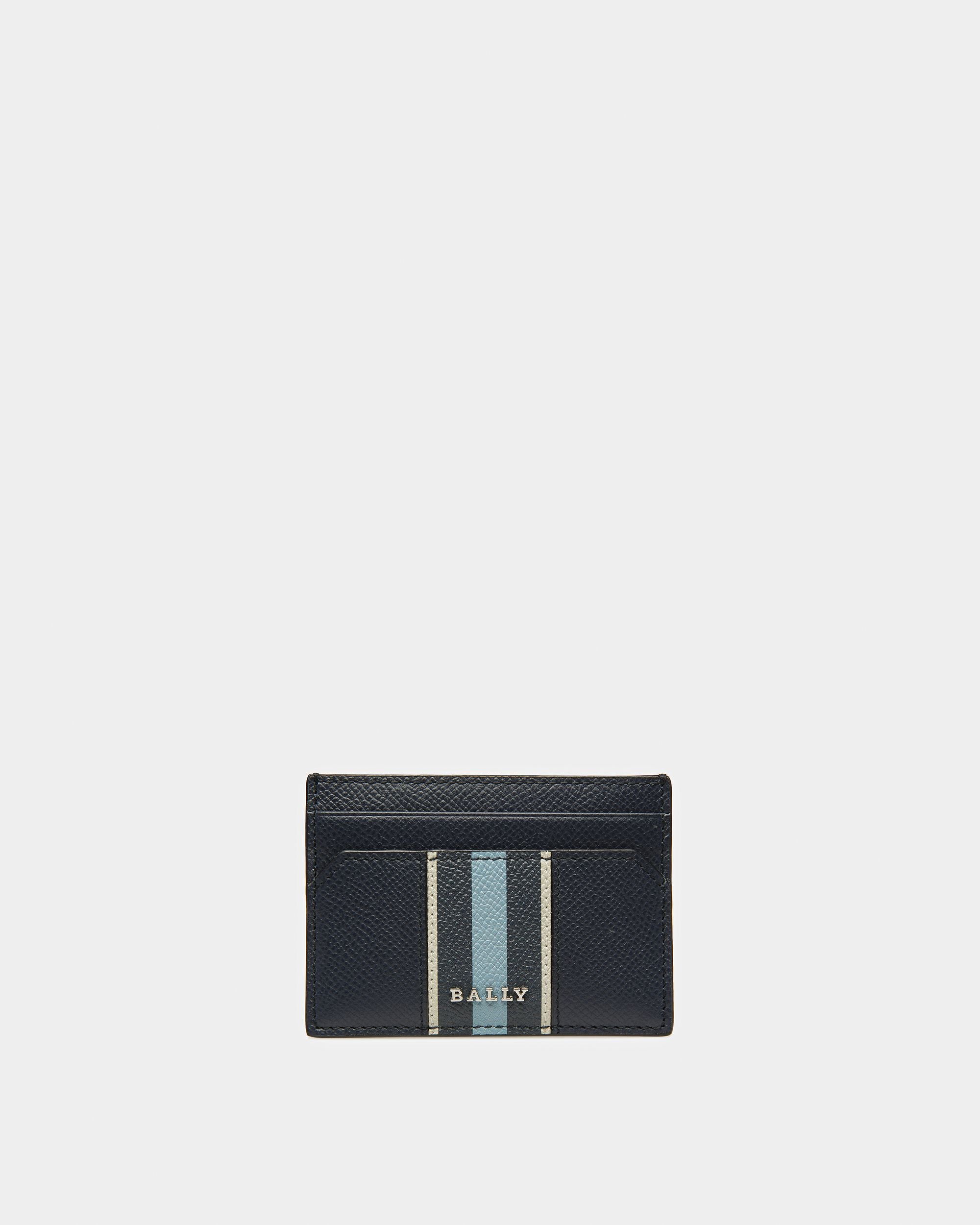 Bhar Visitenkartenetui Aus Leder In Mitternachtsblau Und Hellblau - Herren - Bally - 01