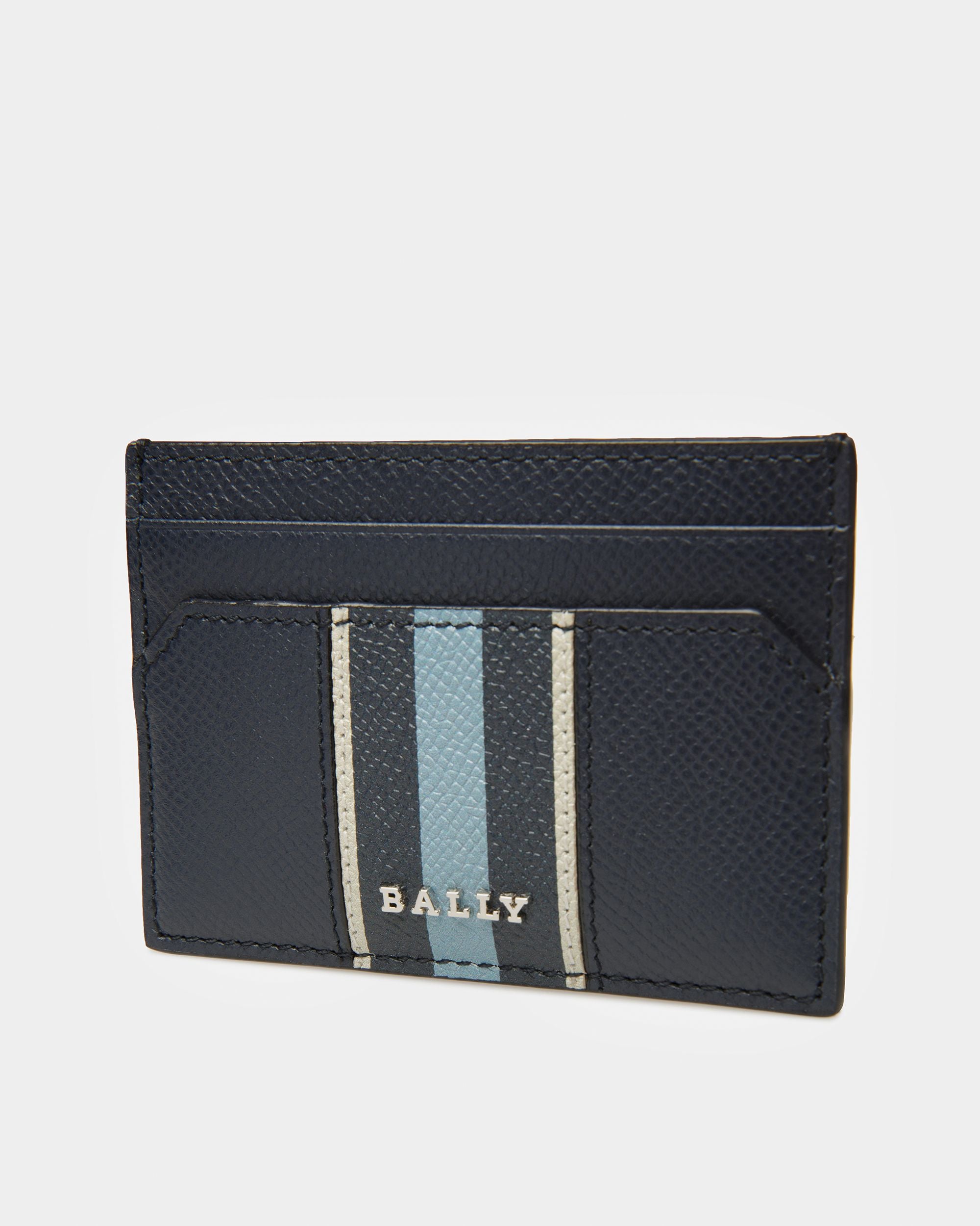 Bhar Visitenkartenetui Aus Leder In Mitternachtsblau Und Hellblau - Herren - Bally - 04
