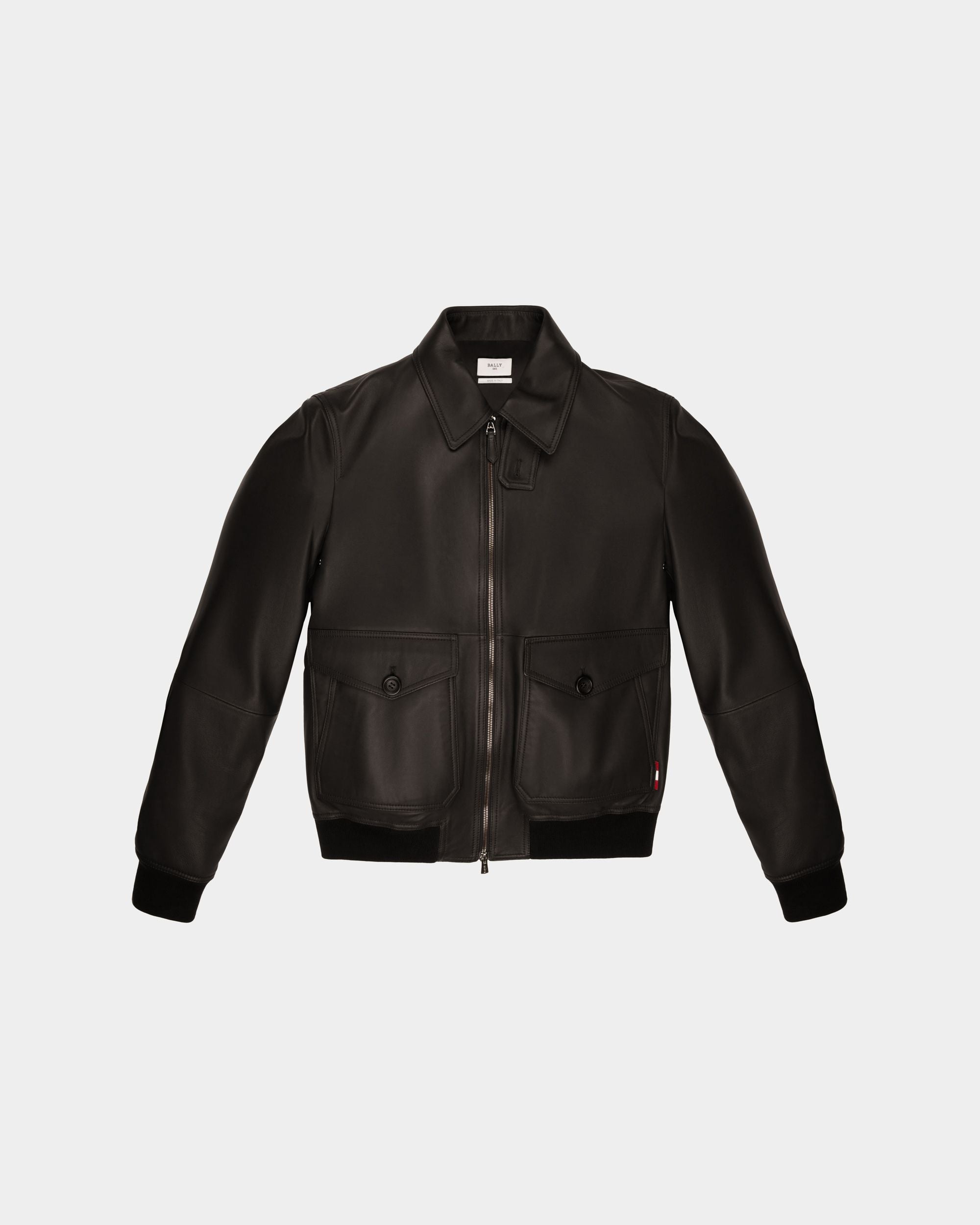 Blouson Mit Hemdkragen Schwarze Lederjacke - Herren - Bally - 01