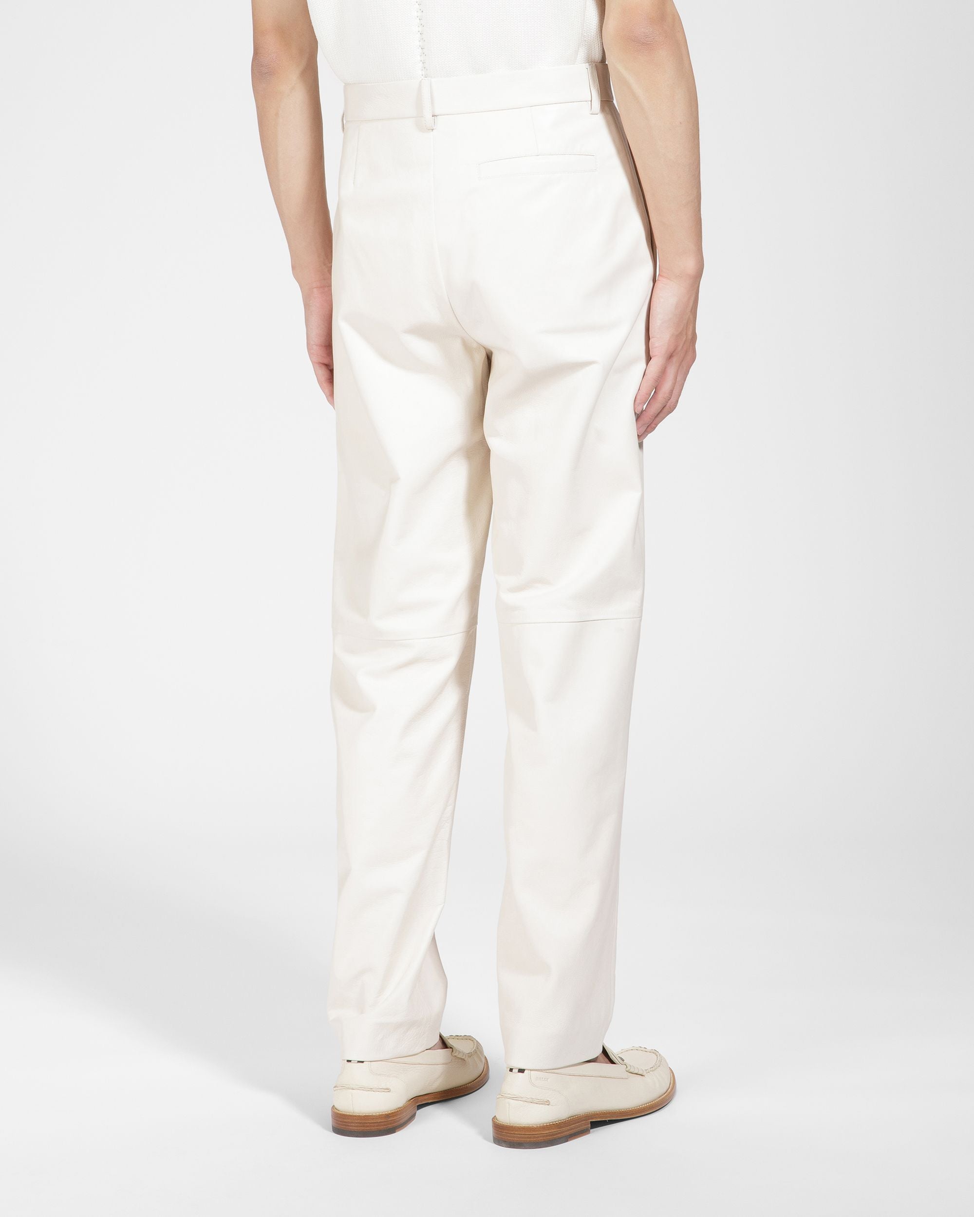 Hose Aus Leder In Elfenbein - Herren - Bally - 02