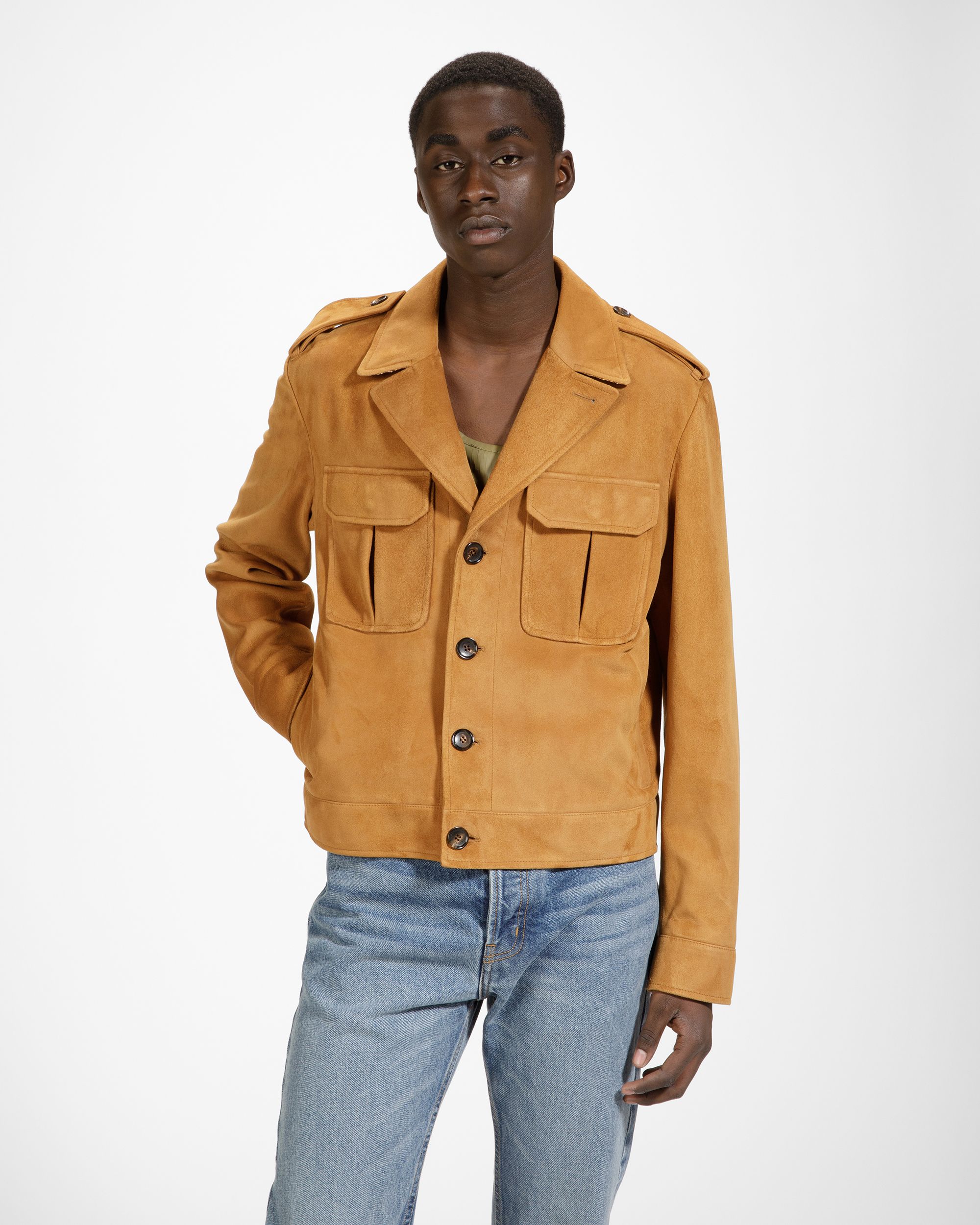 Blouson-Bomberjacke Aus Leder In Desert - Herren - Bally - 04