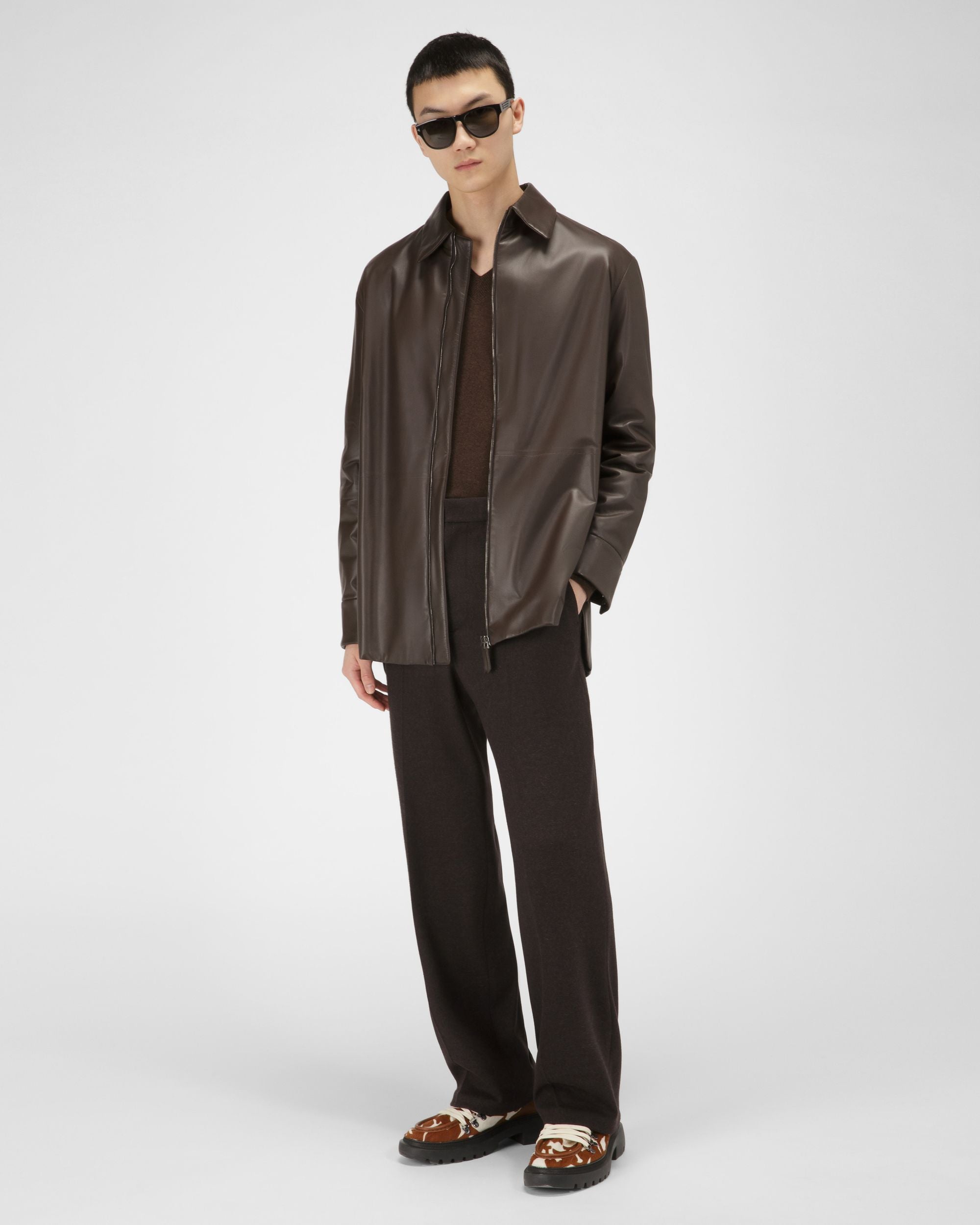 Jacke Aus Ebenholzfarbenem Leder - Herren - Bally - 05