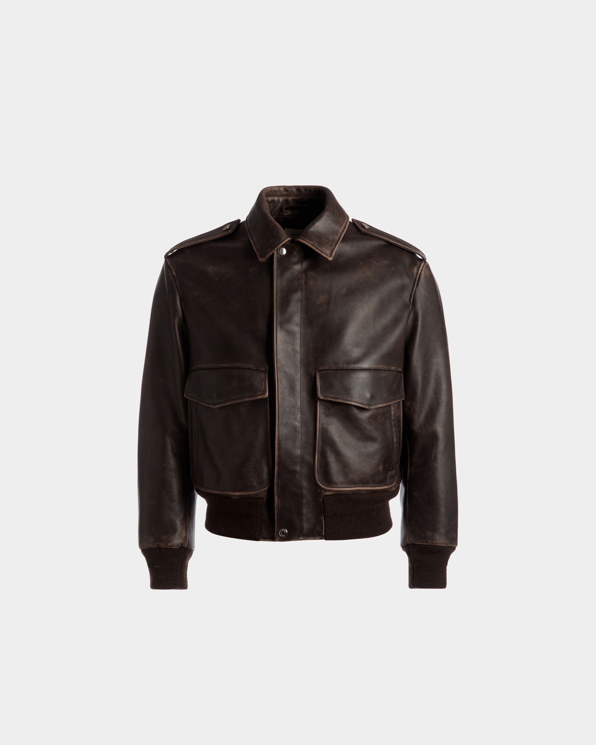 Bomberjacke Aus braunem Leder - Herren - Bally - 01