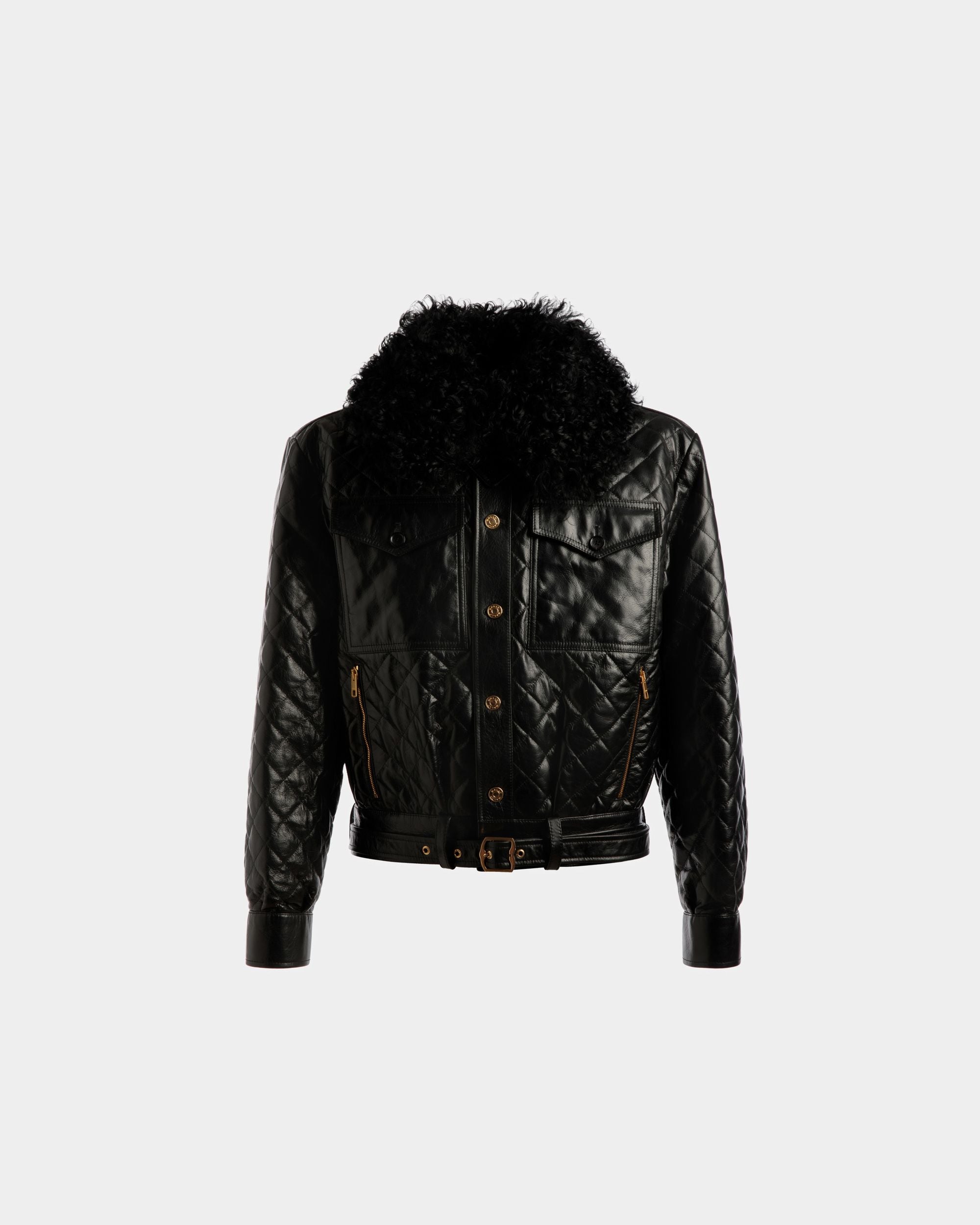 Bomberjacke Aus Leder In Schwarz - Herren - Bally - 01