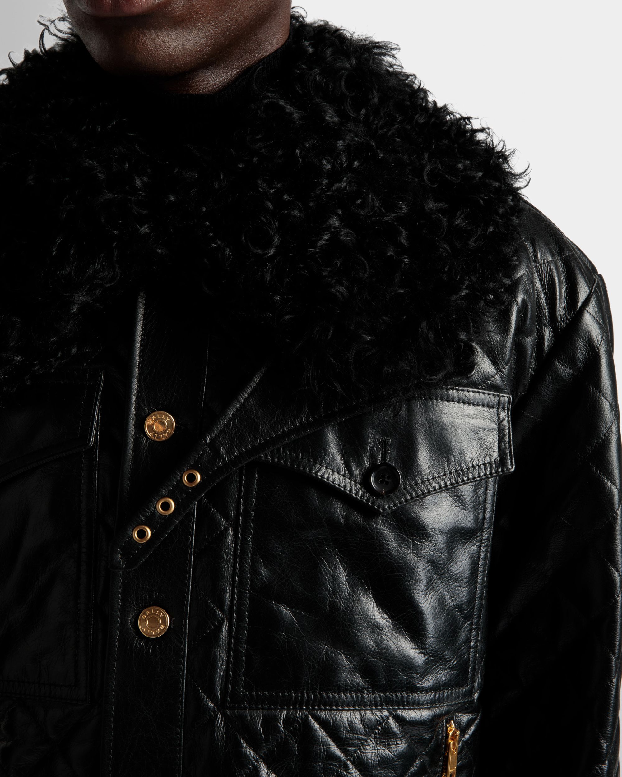 Bomberjacke Aus Leder In Schwarz - Herren - Bally - 04