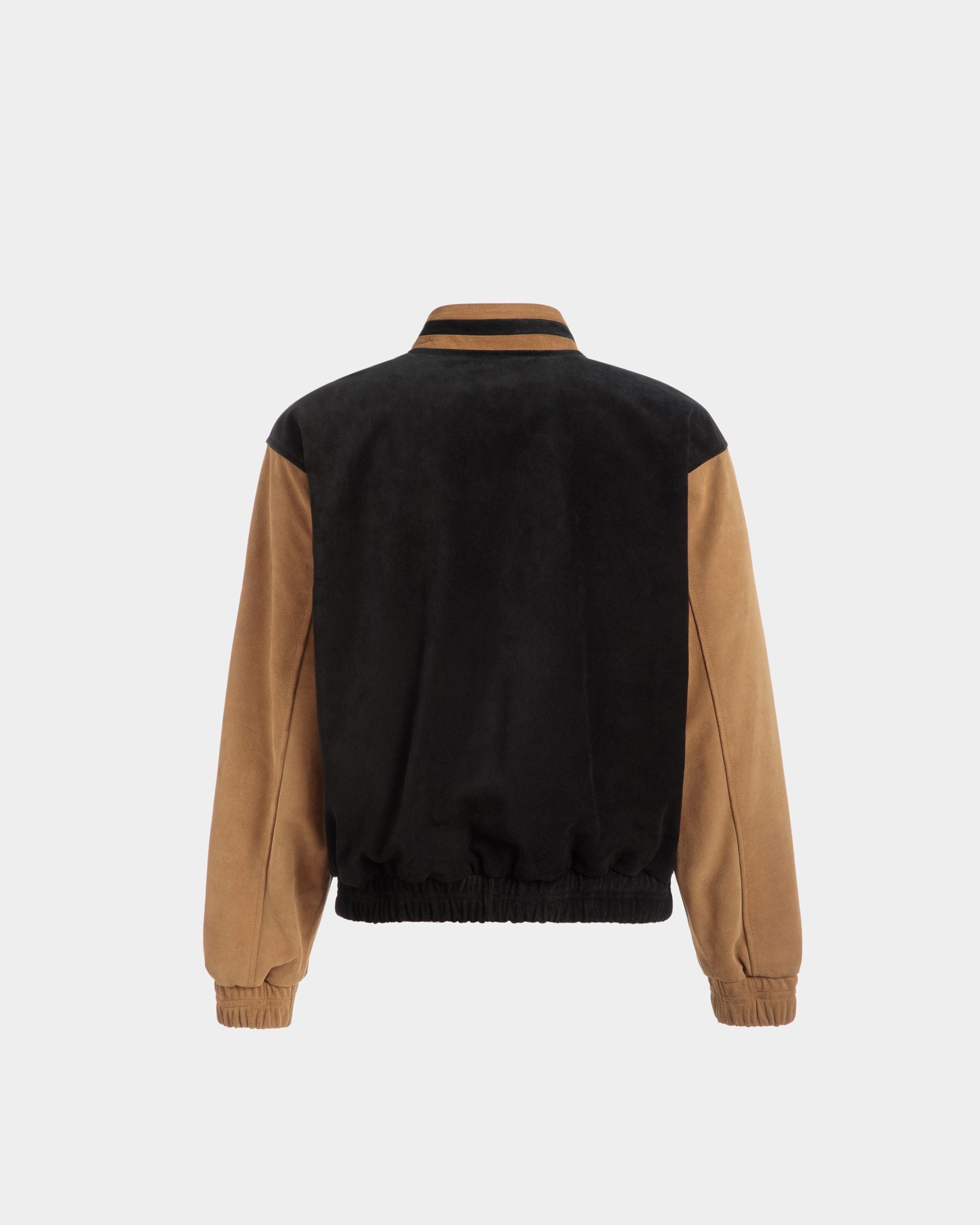 Letterman Jacke Aus Veloursleder in Schwarz und Desert - Herren - Bally - 07