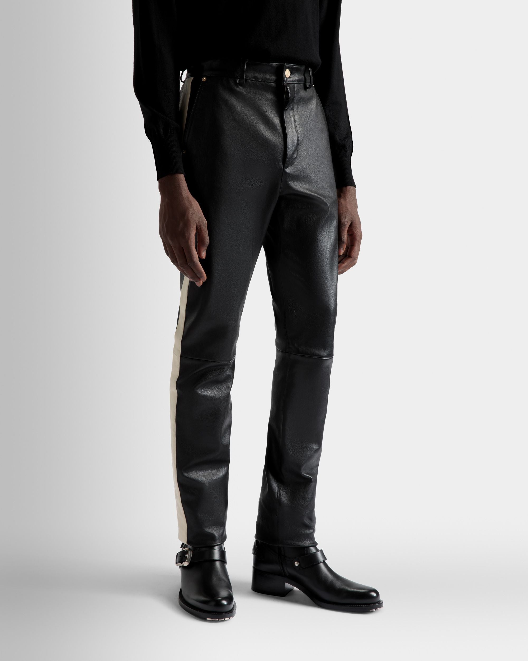 Hose Aus Stretch-Nappaleder Aus Leder In Schwarz - Herren - Bally - 03
