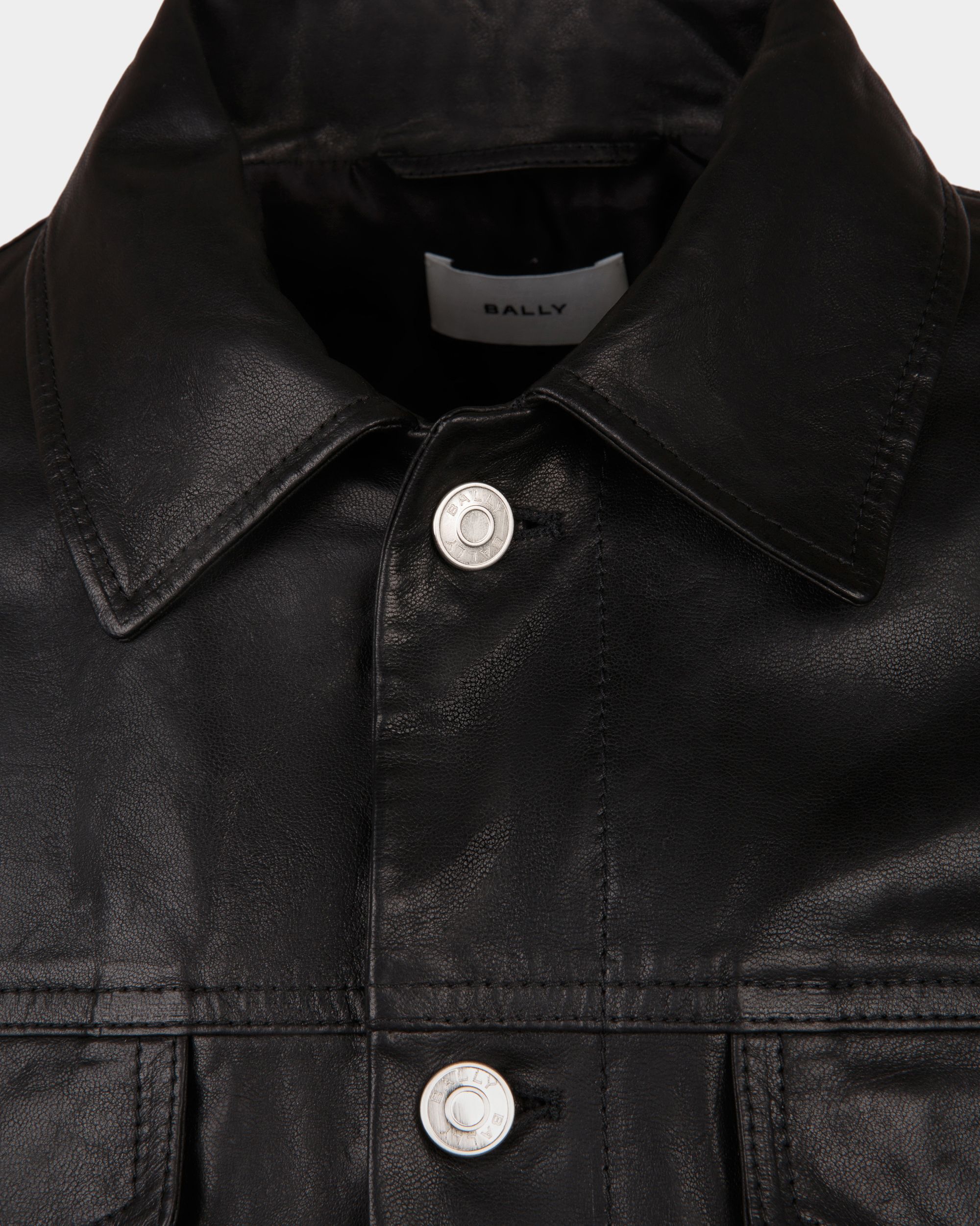 Jacke Aus Leder In Schwarz - Herren - Bally - 02
