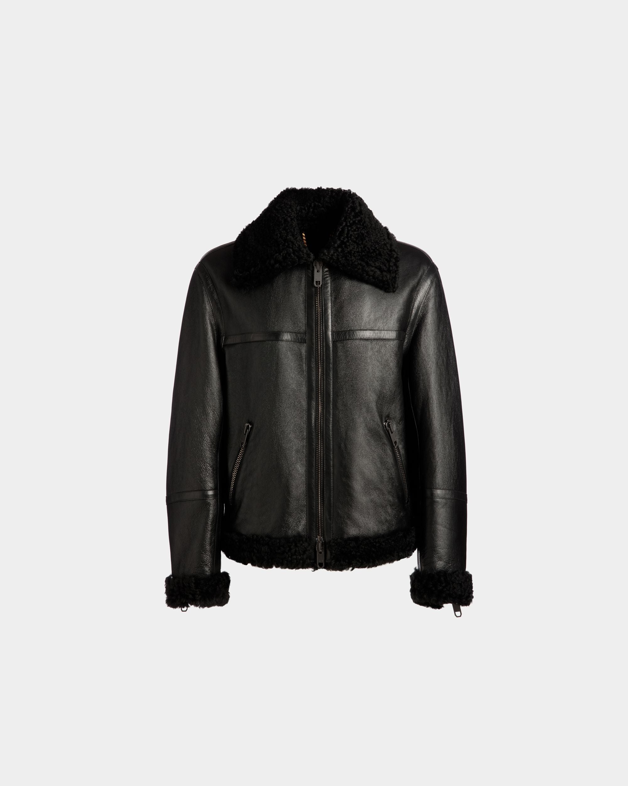 Bomberjacke Aus Leder In Schwarz Aus Der Adrien Brody Travel-Kollektion - Herren - Bally - 01