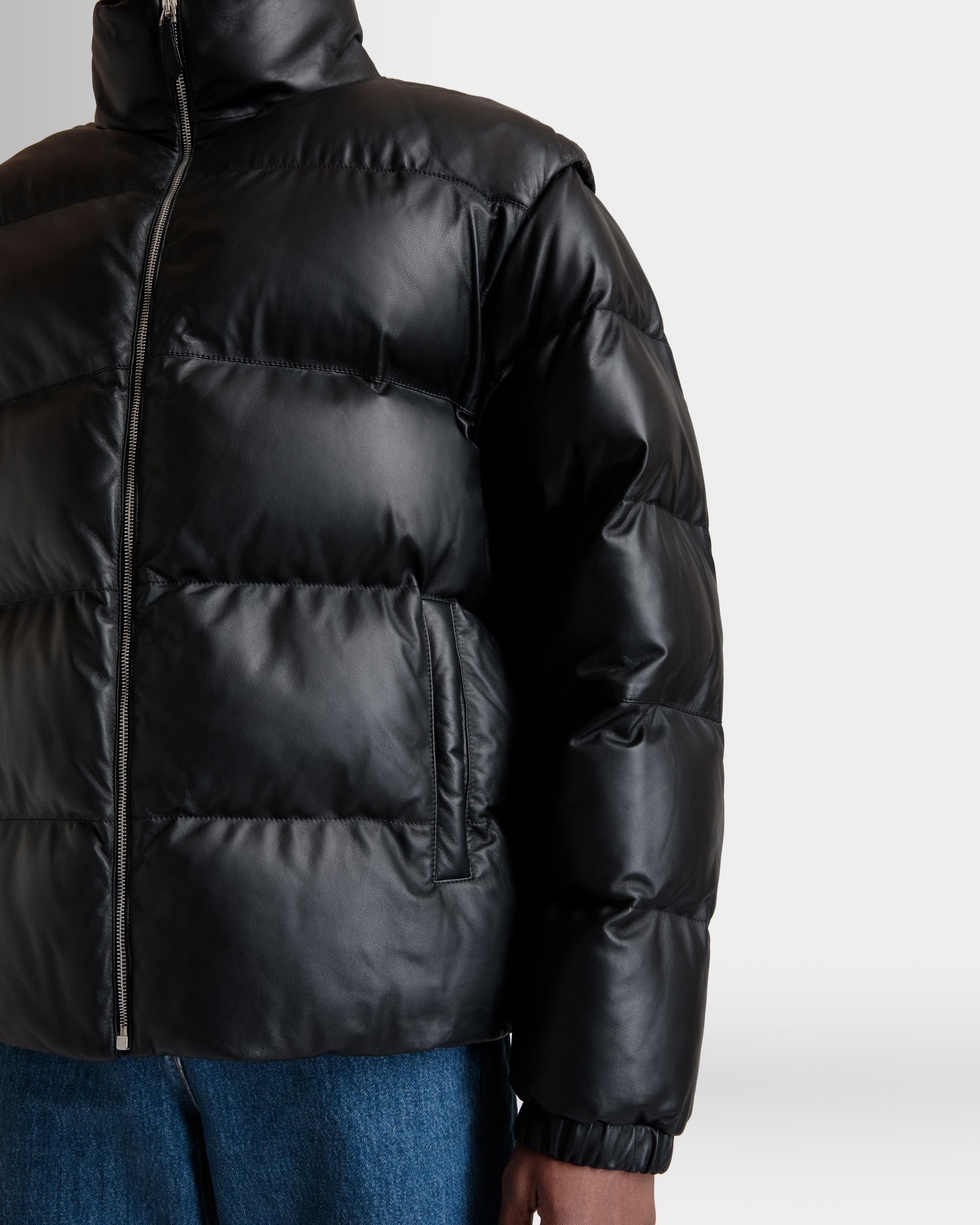2-In-1-Steppjacke Aus Schwarzem Leder - Herren - Bally - 08
