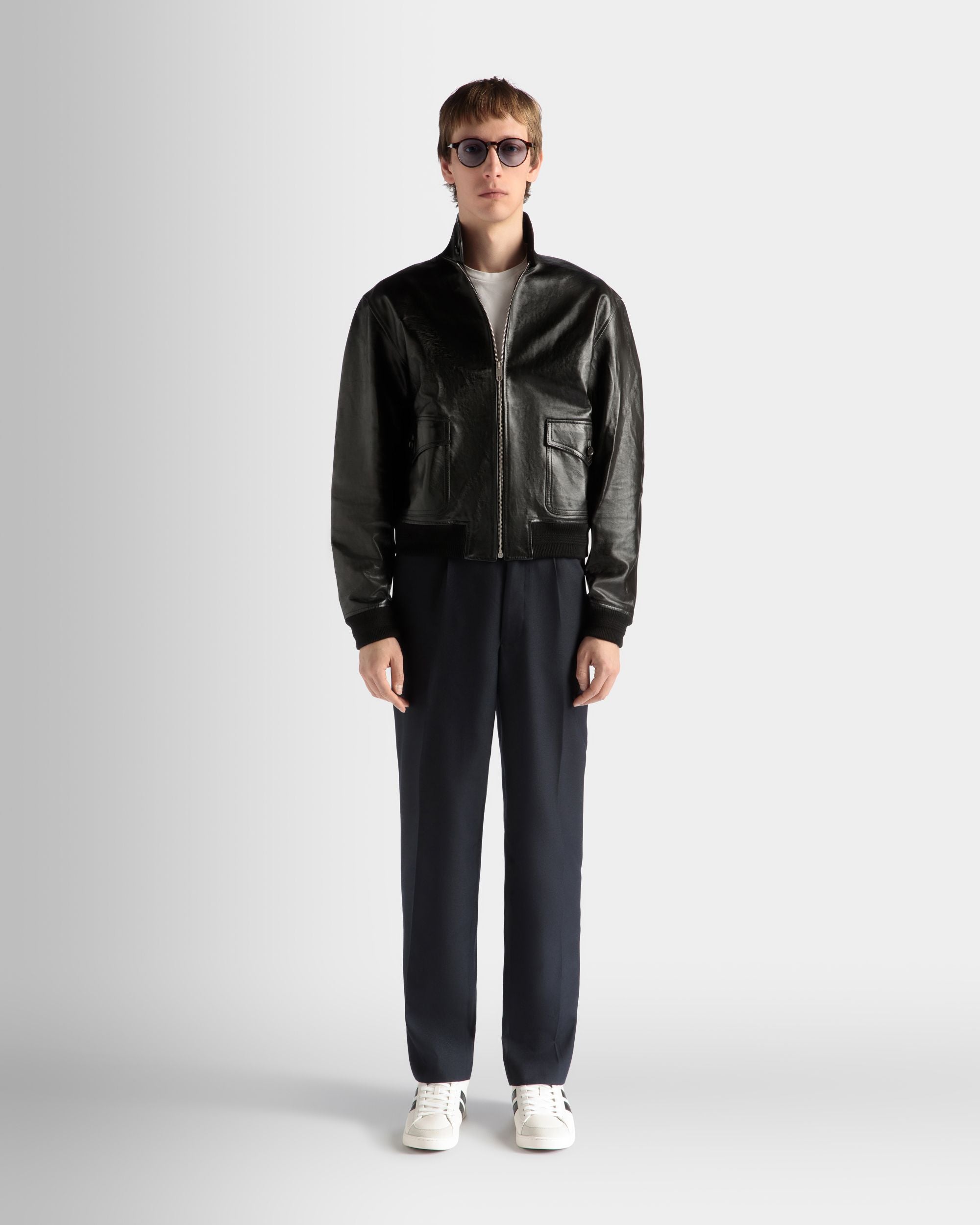Bomberjacke Aus Leder In Schwarz - Herren - Bally - 02