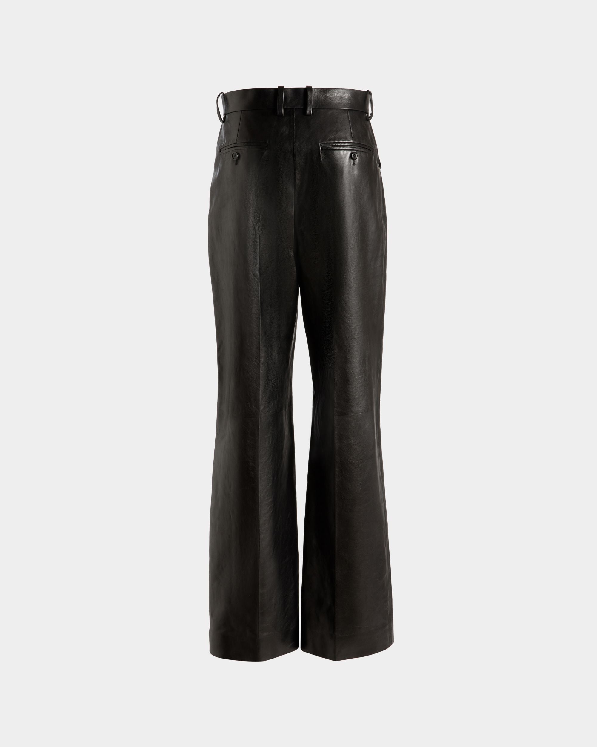Hose Mit Hohem Bund Aus Schwarzem Leder - Herren - Bally - 05