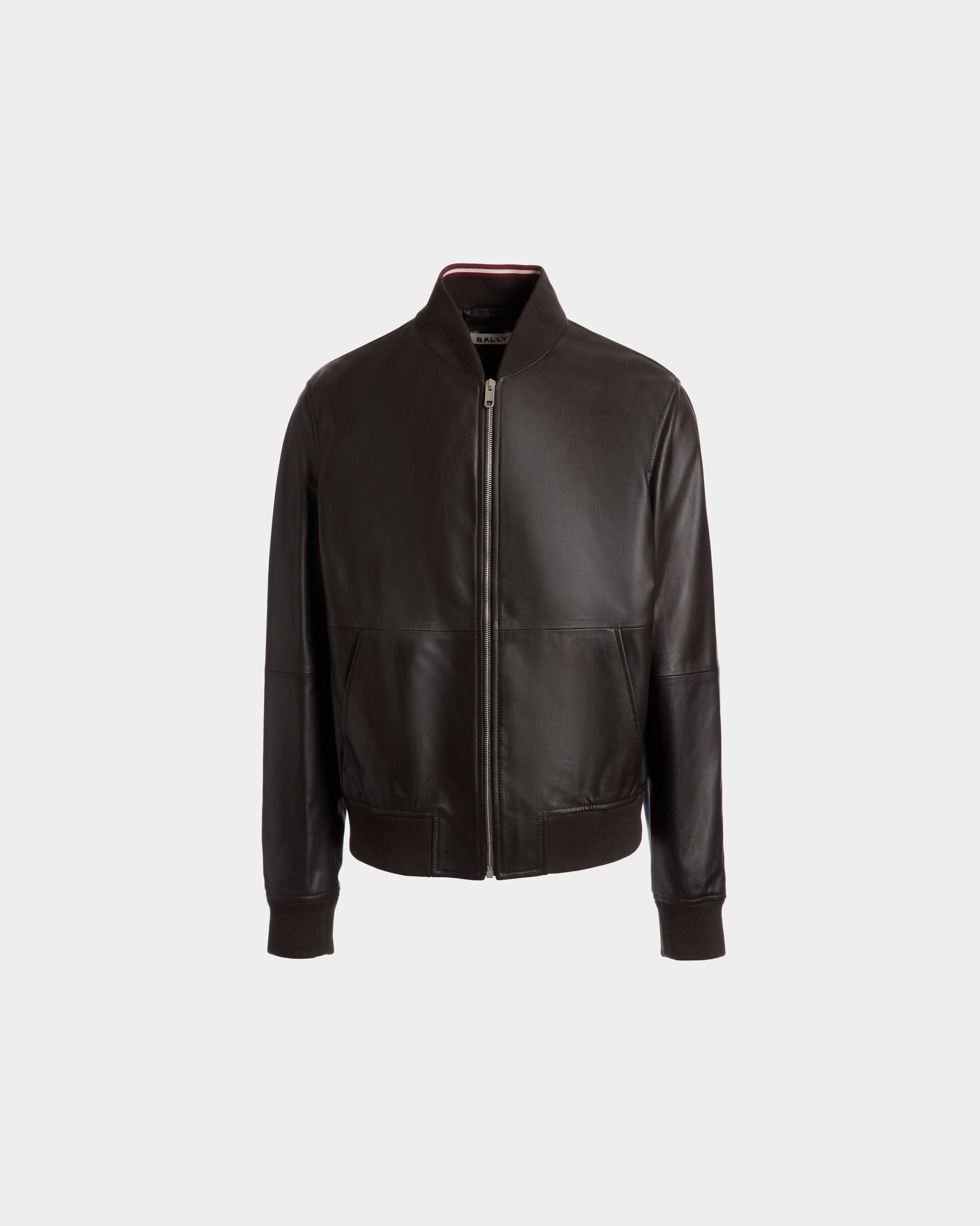 Bomberjacke Aus Leder In Ebenholzschwarz - Herren - Bally - 01