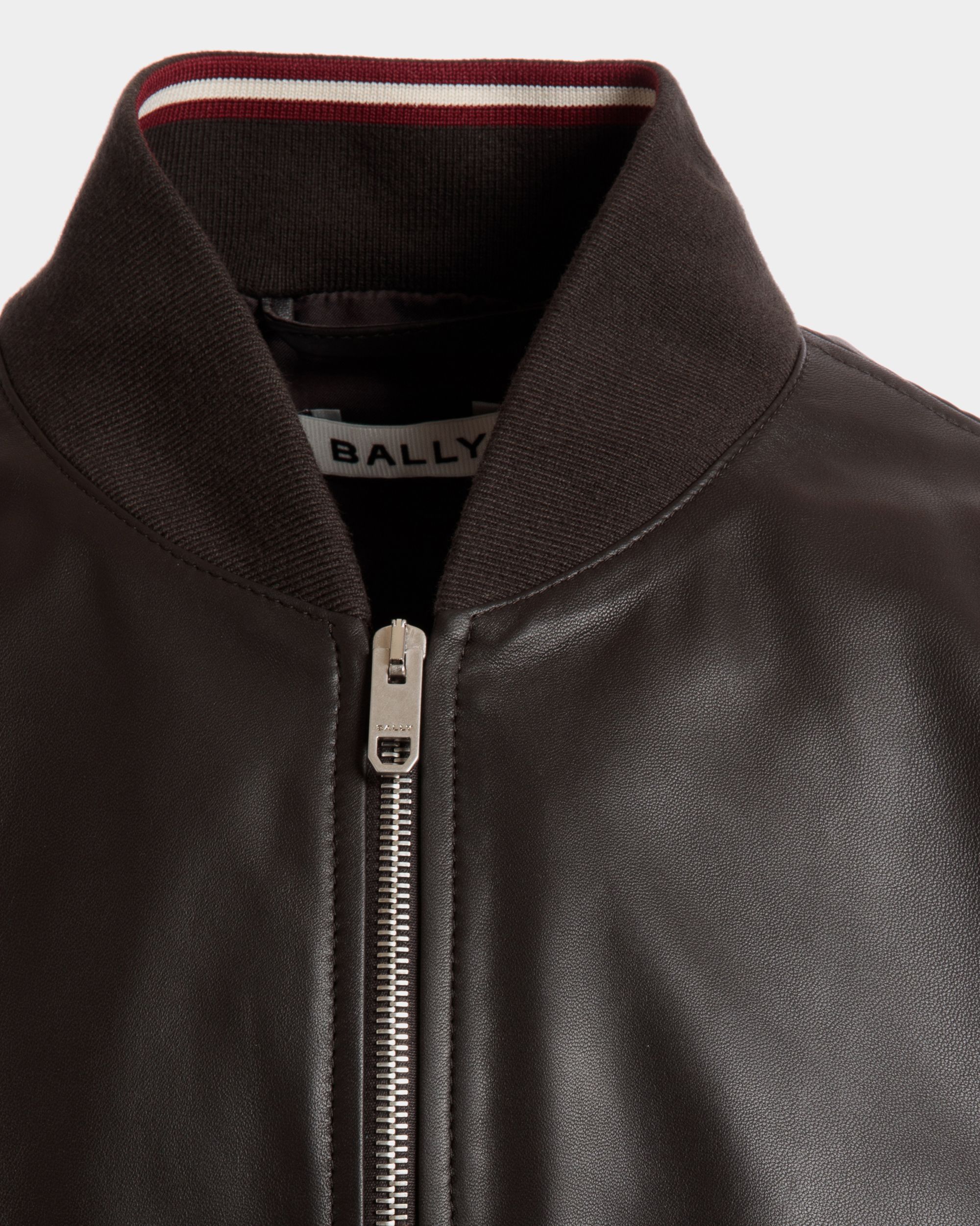 Bomberjacke Aus Leder In Ebenholzschwarz - Herren - Bally - 04