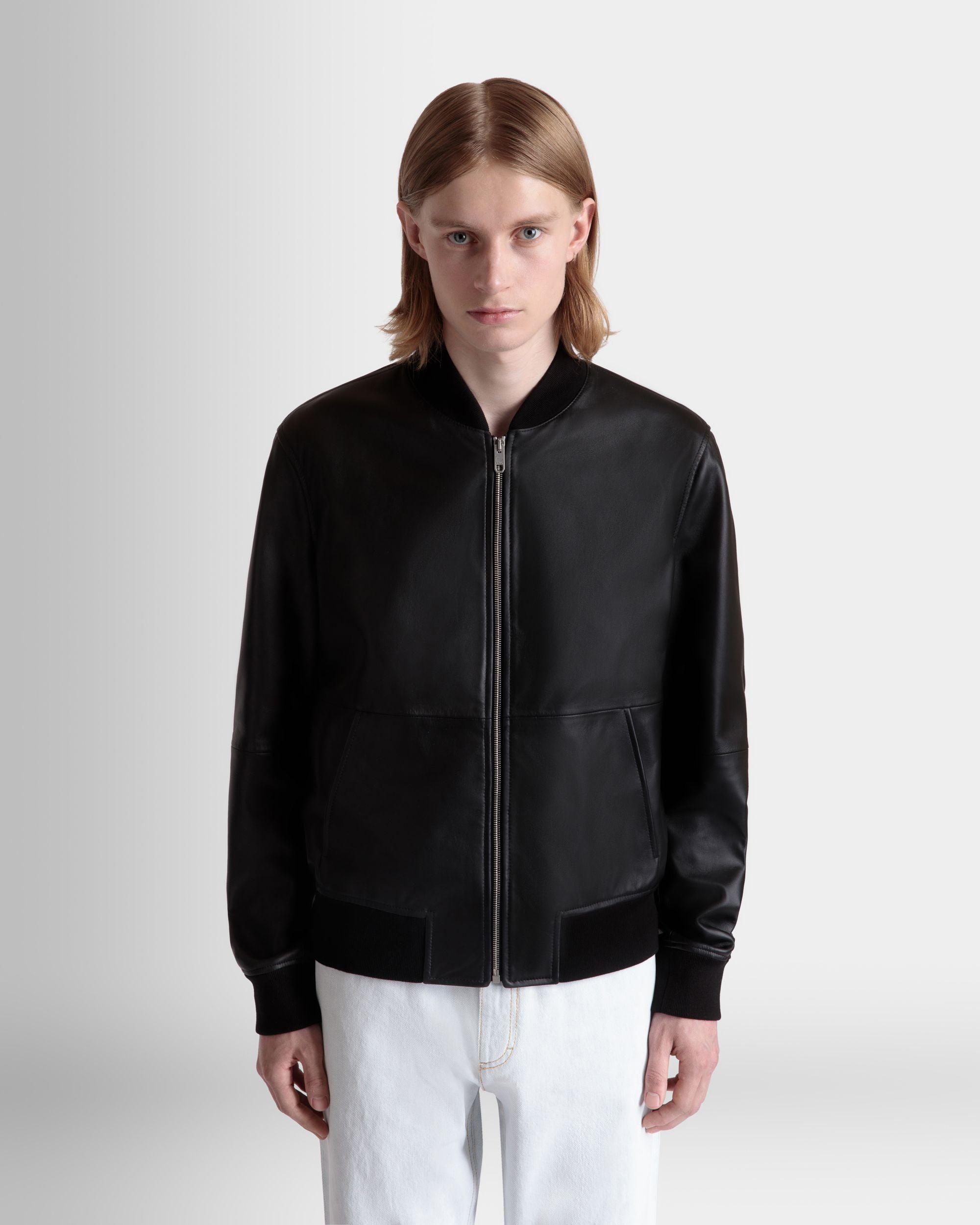 Bomberjacke Aus Leder In Schwarz - Herren - Bally - 08