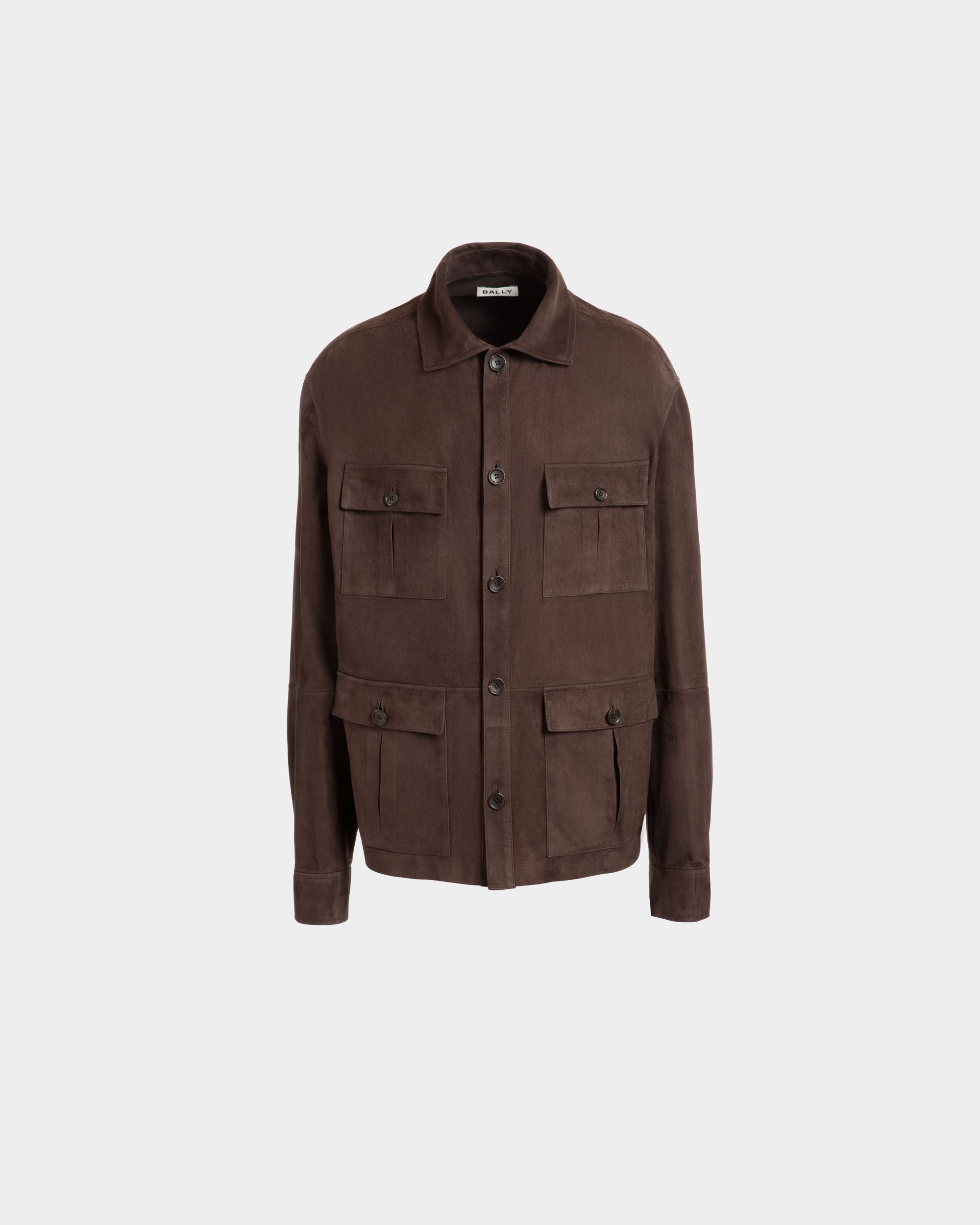 Safari-Jacke Aus Veloursleder In Ebenholz - Herren - Bally - 01