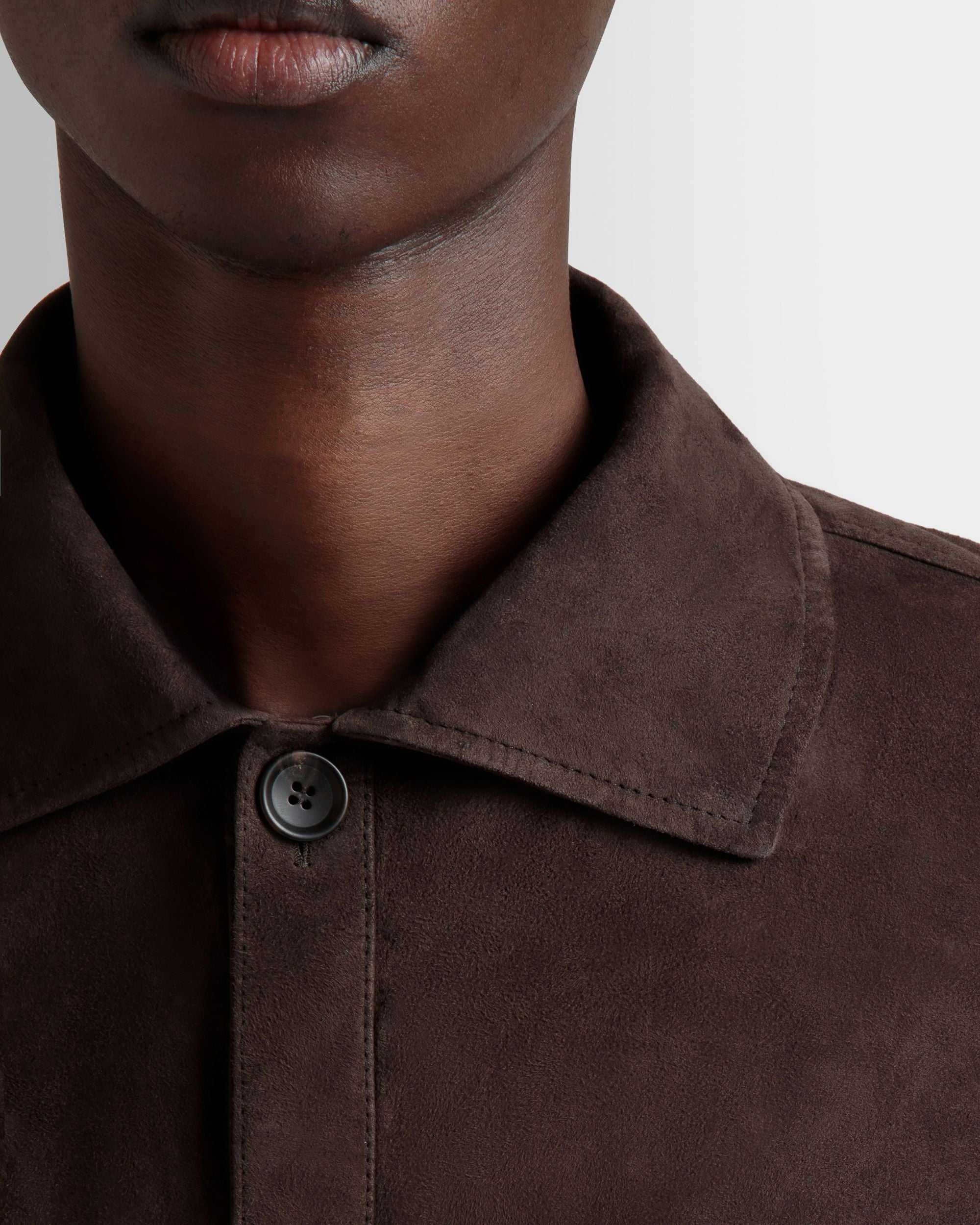 Safari-Jacke Aus Veloursleder In Ebenholz - Herren - Bally - 03