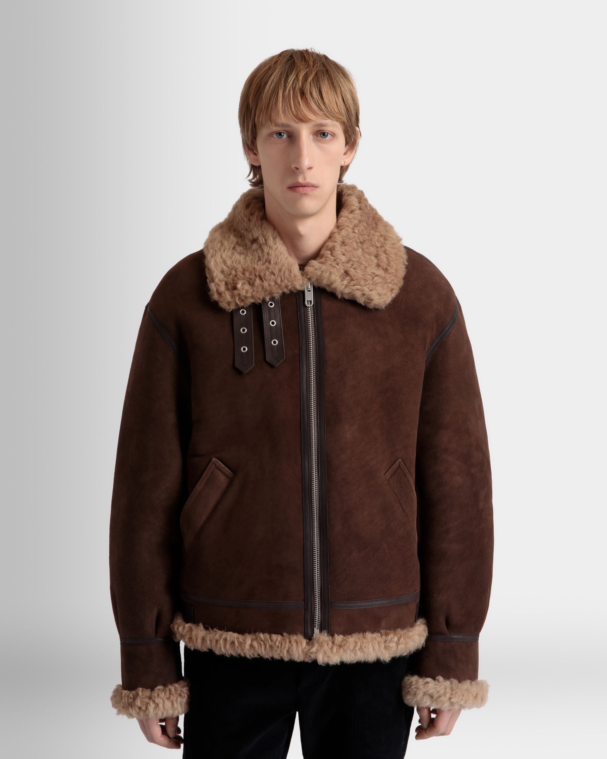 Fliegerjacke Aus Lammfell In Braun Und Beige - Herren - Bally - 03