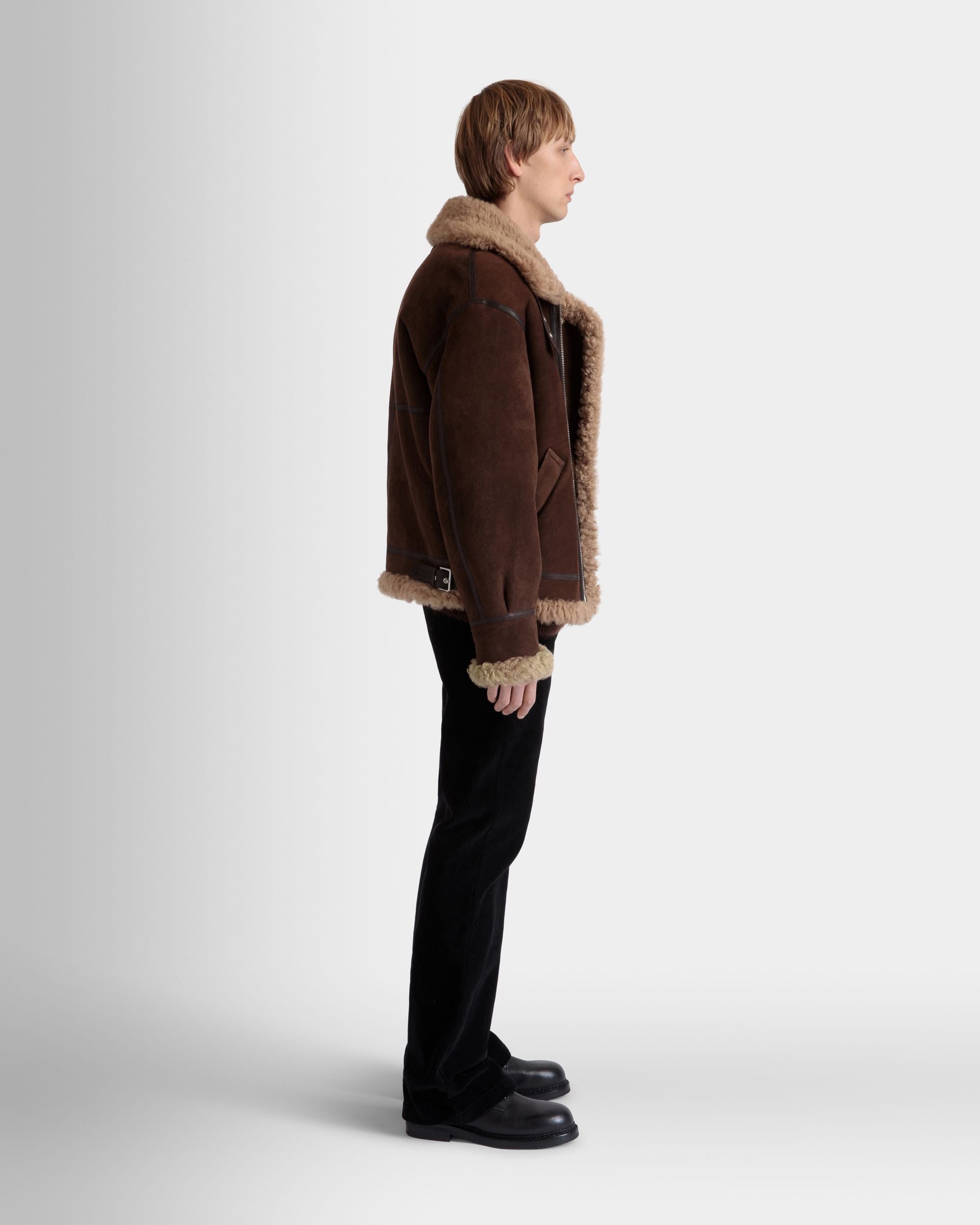 Fliegerjacke Aus Lammfell In Braun Und Beige - Herren - Bally - 05
