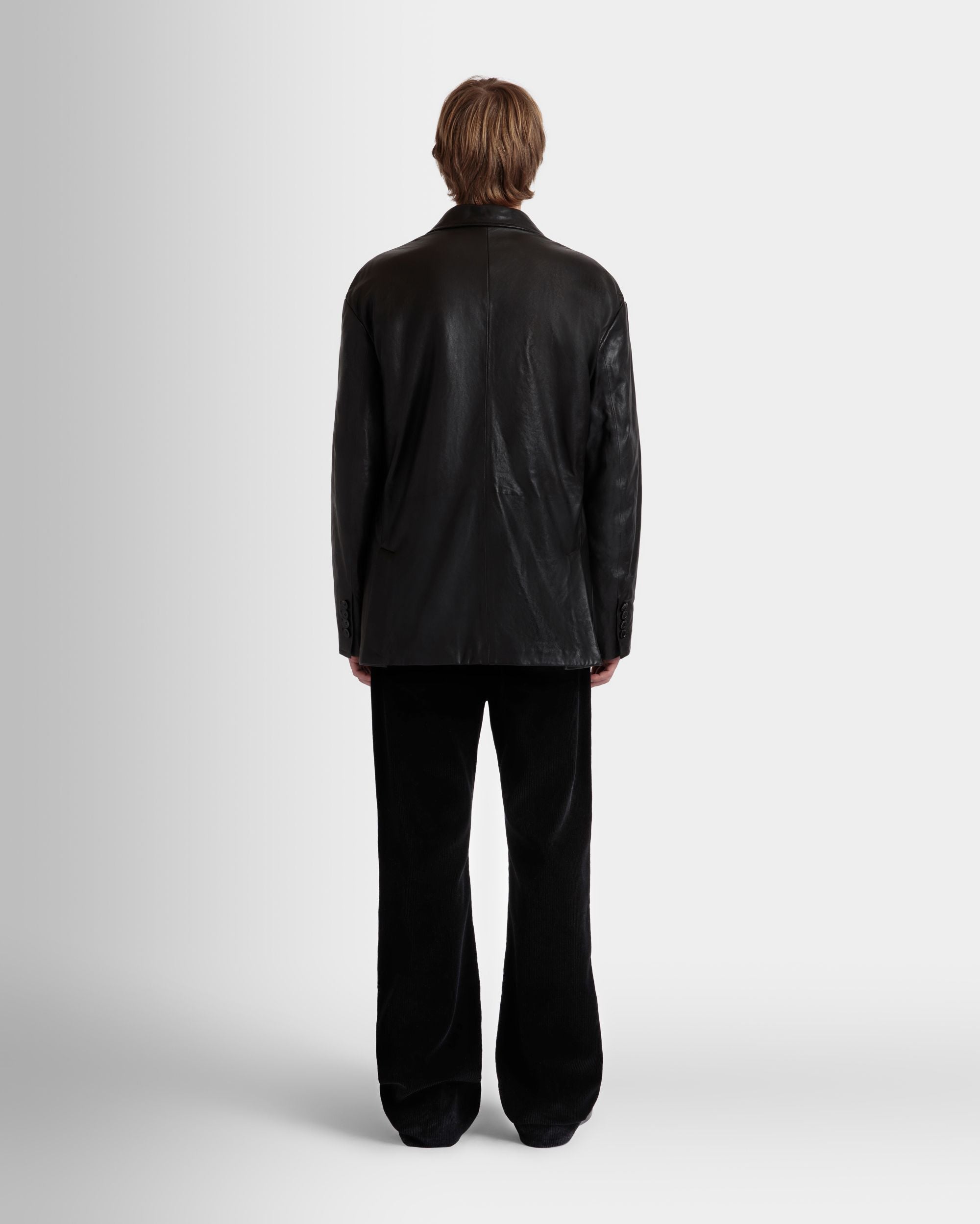 Blazer Aus Schwarzem Leder Mit Shearling-Futter - Herren - Bally - 06