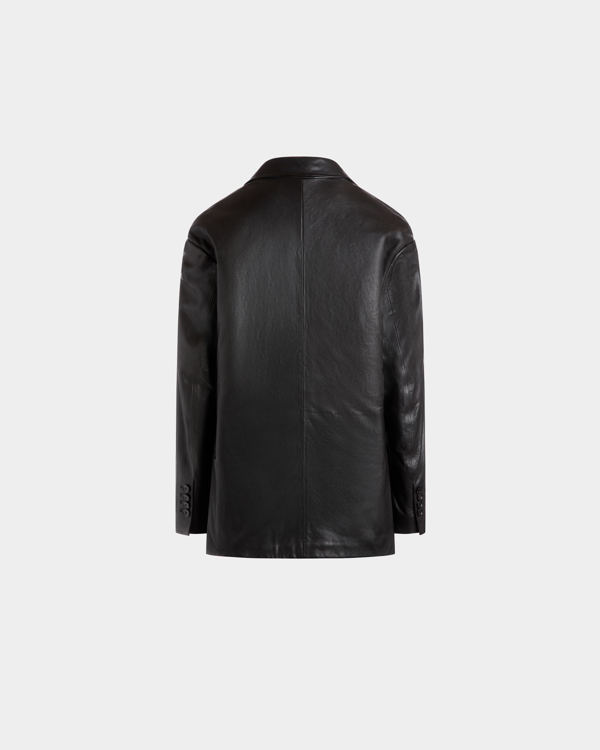 Blazer Aus Schwarzem Leder Mit Shearling-Futter - Herren - Bally - 07