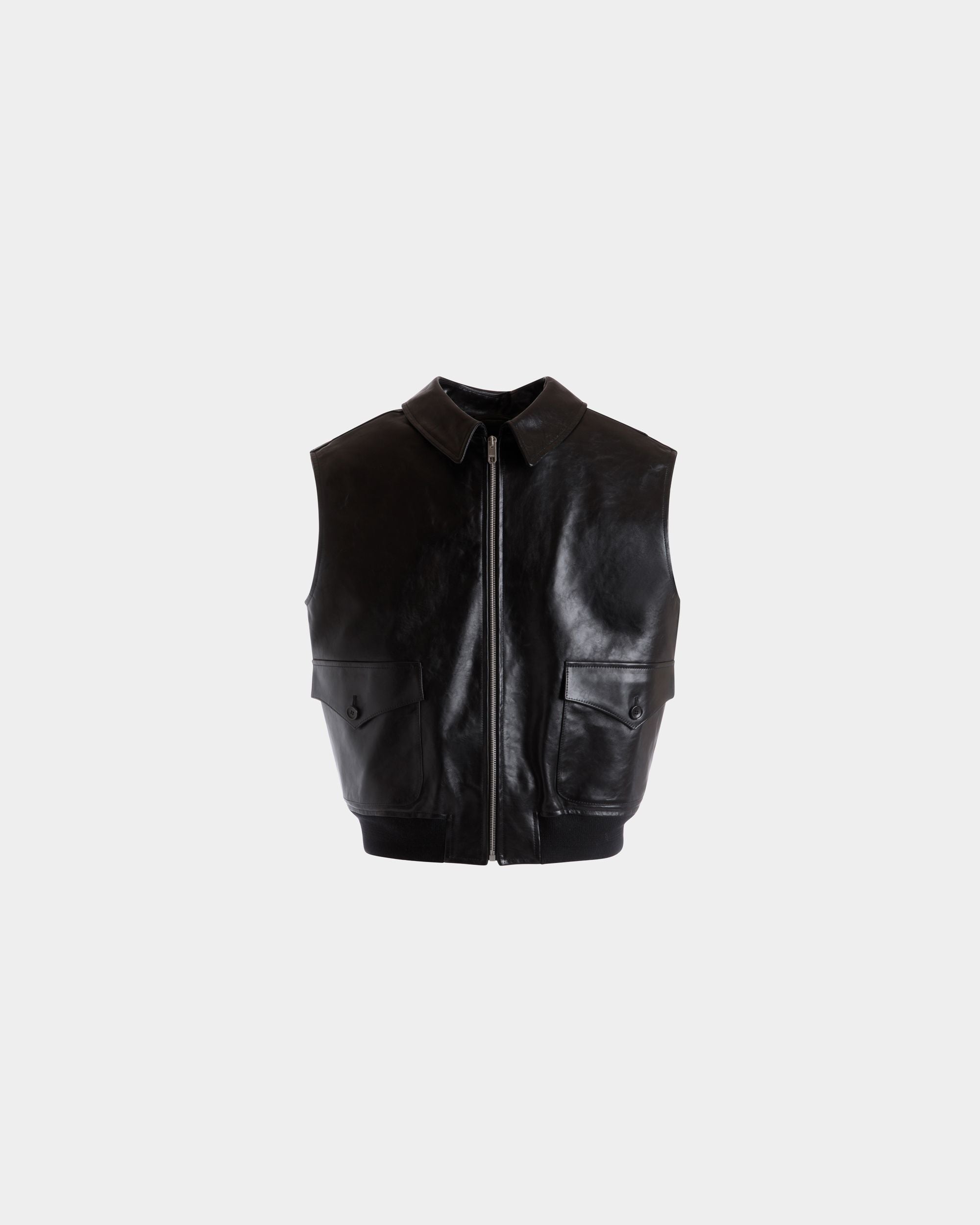Weste Aus Leder In Schwarz - Herren - Bally - 01