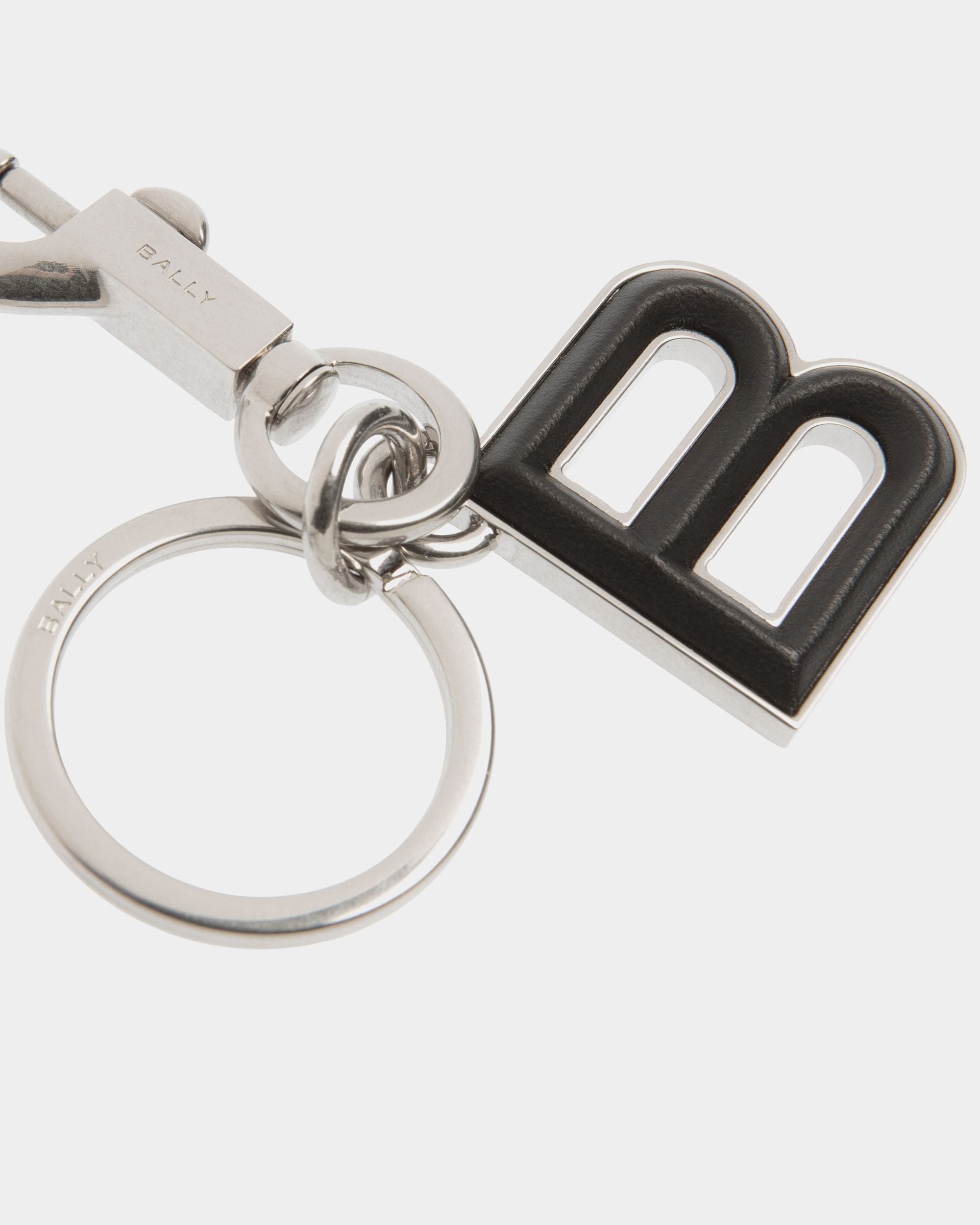 Crossing Schlüsselanhänger Aus Metall Und Leder In Schwarz - Herren - Bally - 03