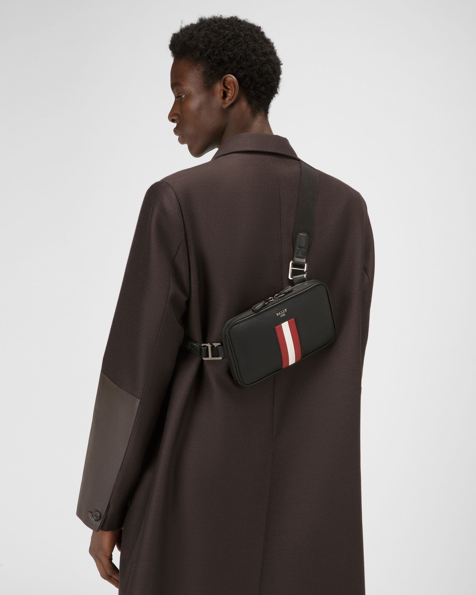 Bantoo Umhängetasche Aus Recyceltem Schwarzem Leder - Herren - Bally - 01