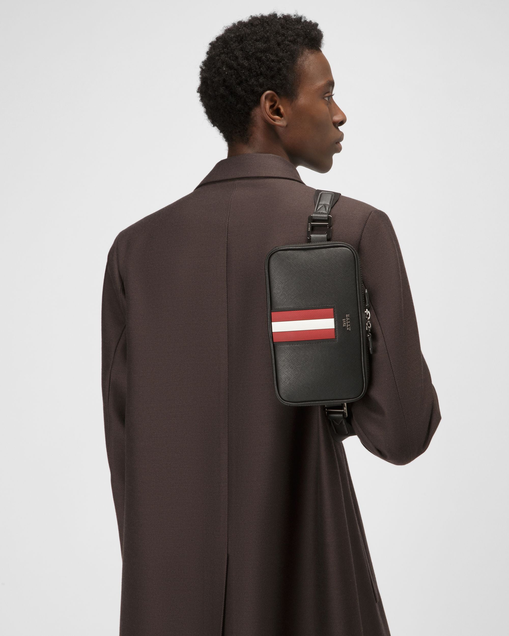 Bantoo Umhängetasche Aus Recyceltem Schwarzem Leder - Herren - Bally - 02