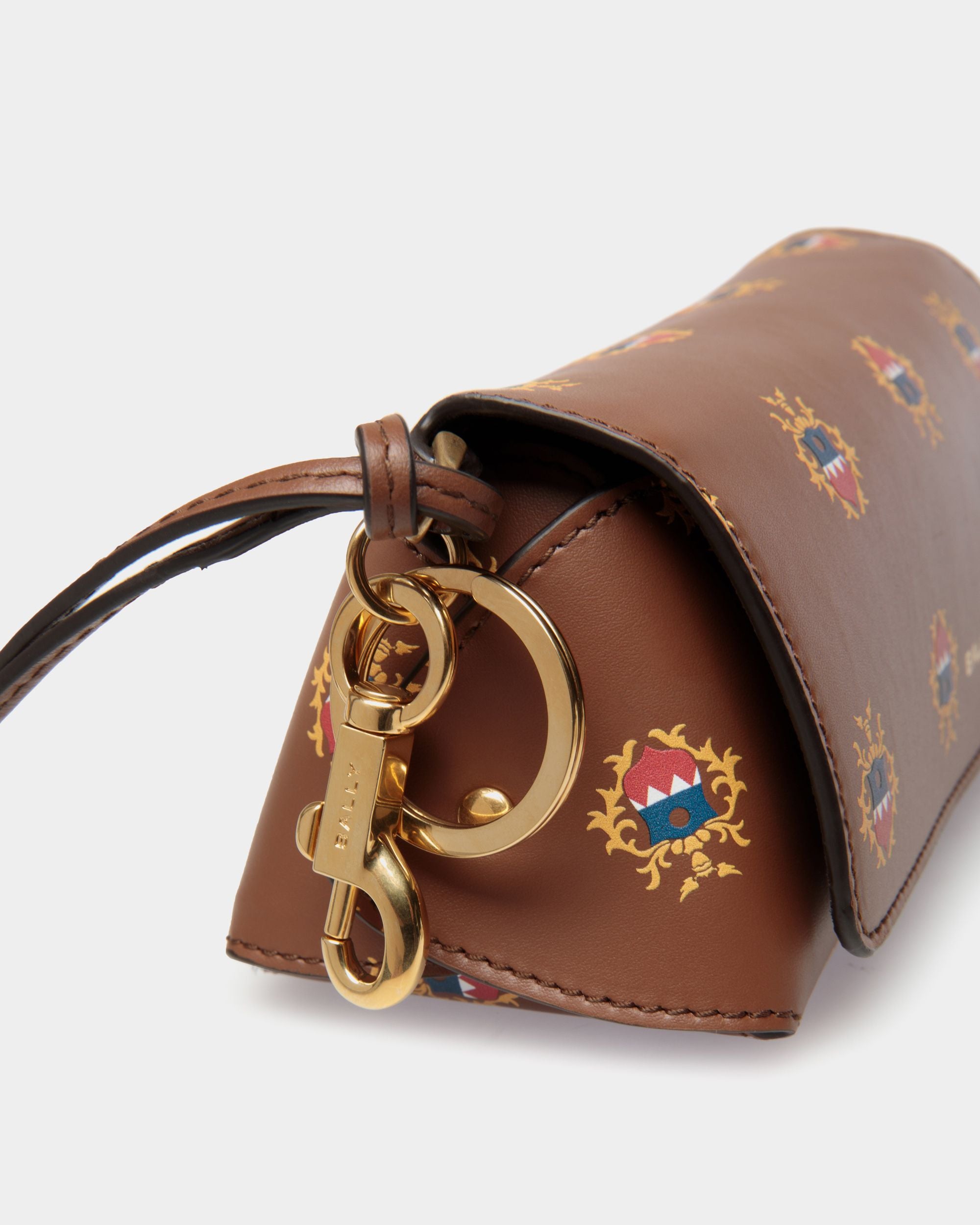 Easy Bally Brillenetui Aus Leder In Braun Mit Bally Wappen-Print - Herren - Bally - 05