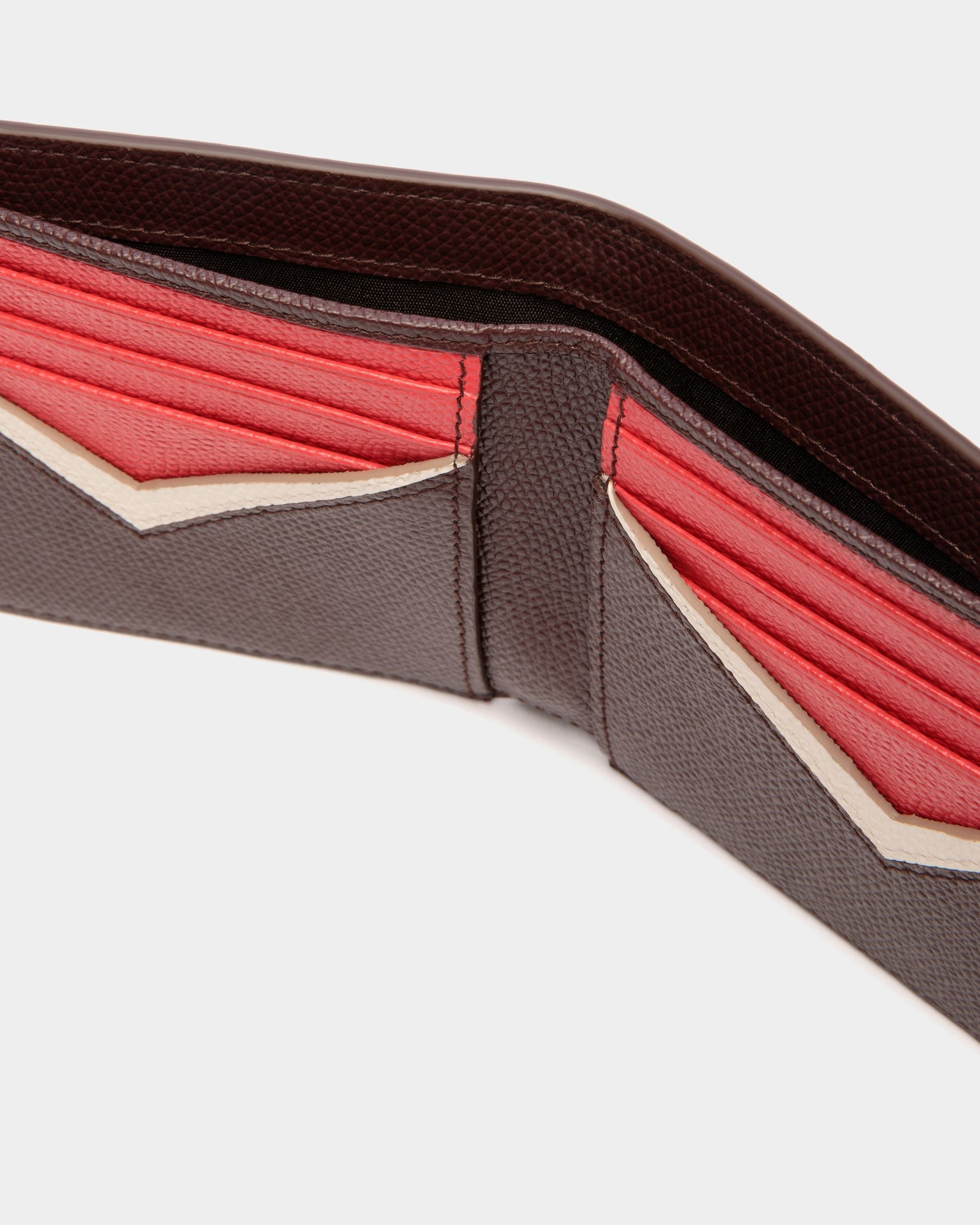Flag Zweiteilige Geldbörse Aus Genarbtem Leder In Kastanienbraun - Herren - Bally - 04
