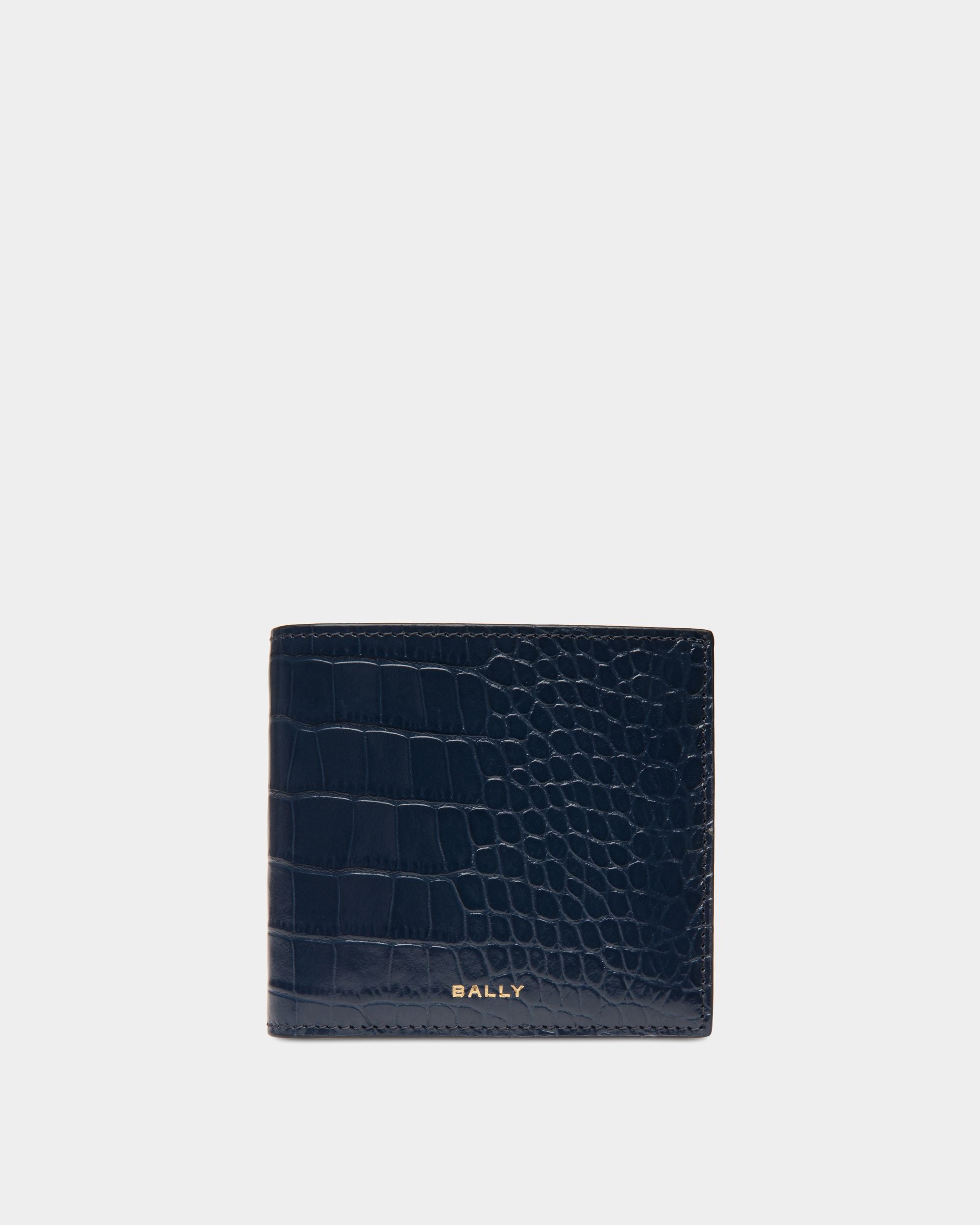 Zweiteilige Busy Bally Geldbörse Aus Bedrucktem Leder In Navy Blue - Herren - Bally - 01