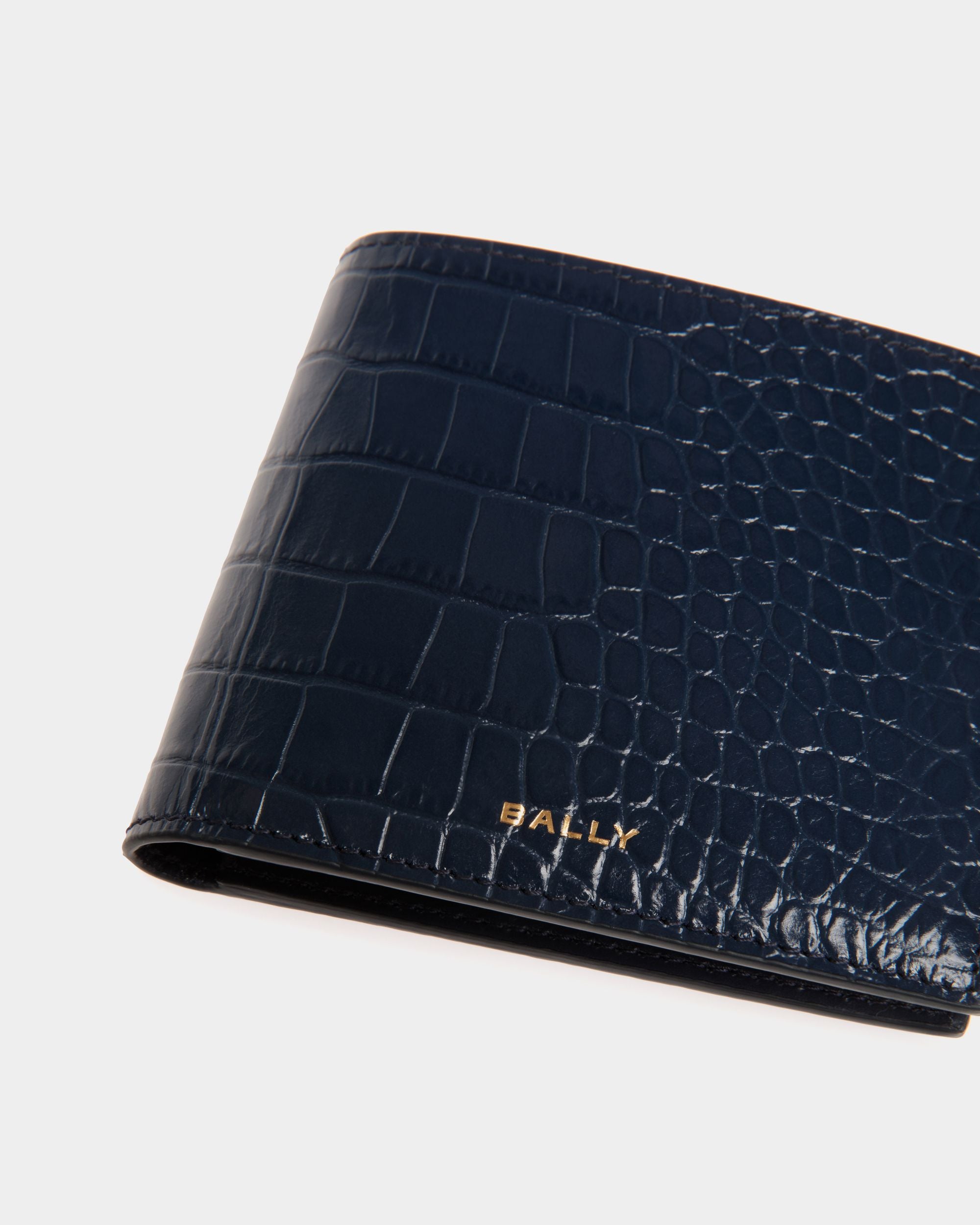 Zweiteilige Busy Bally Geldbörse Aus Bedrucktem Leder In Navy Blue - Herren - Bally - 04