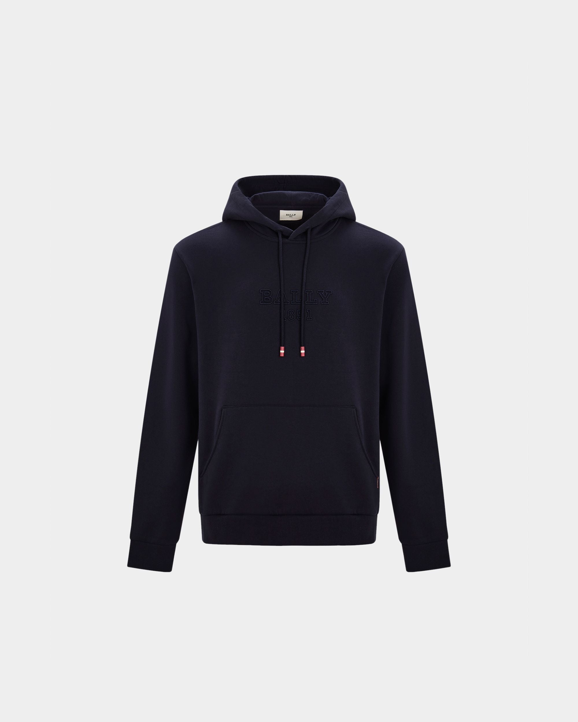 Men's Blue Hooded Sweatshirt - Herren - Bally - 01