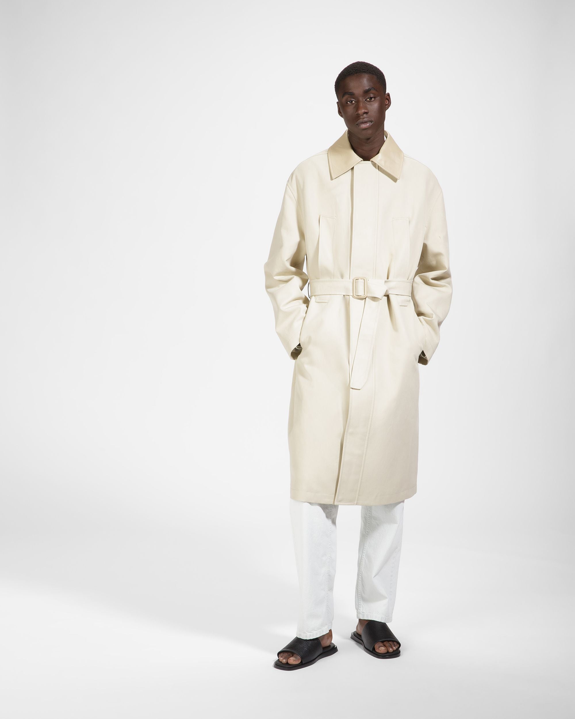 Baumwollmantel Mit Gürtel In Fossil - Herren - Bally - 03
