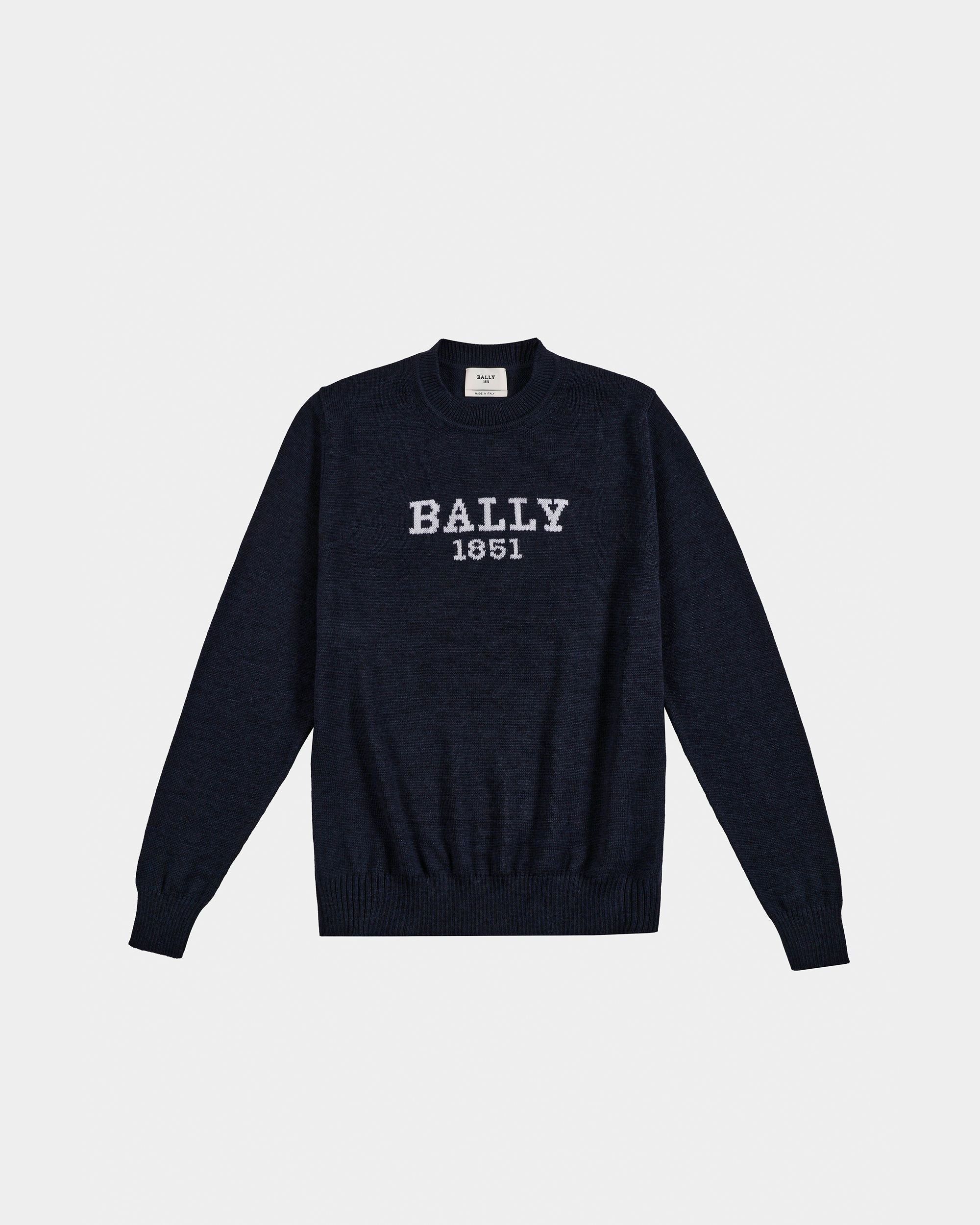 Men's Blue Logo Sweater - Herren - Bally - 01
