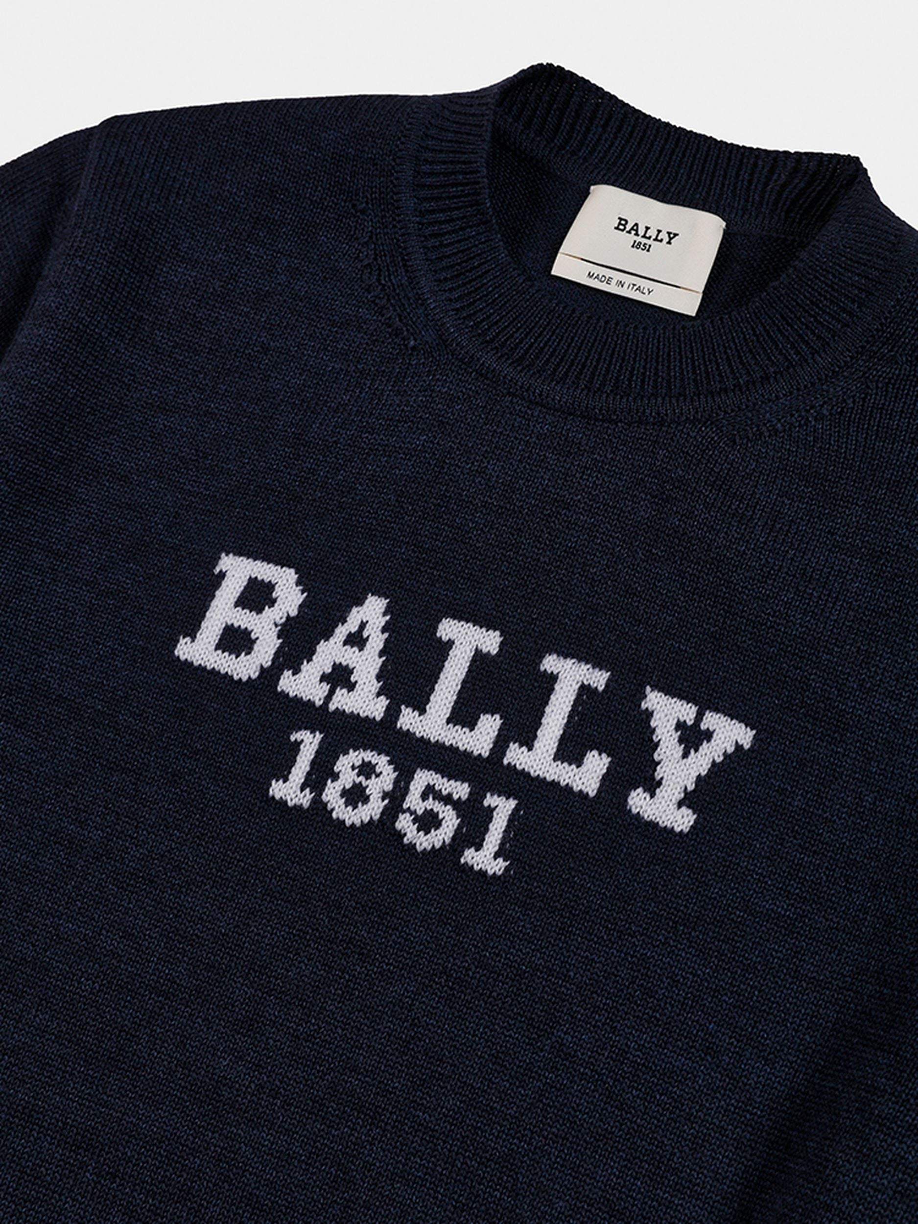 Men's Blue Logo Sweater - Herren - Bally - 02