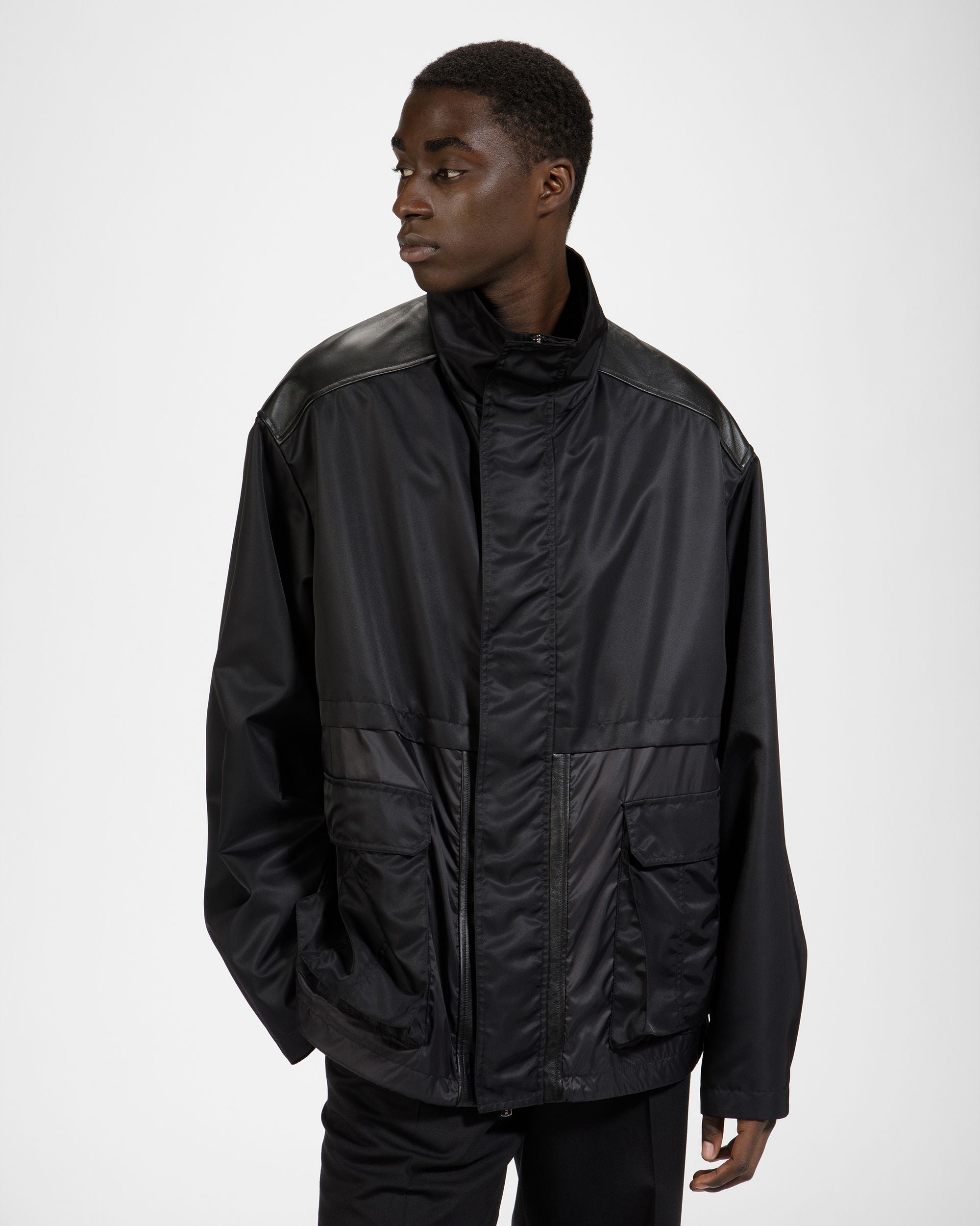 Schwarze Bomberjacke Aus Textil Im Blousonstil - Herren - Bally - 01