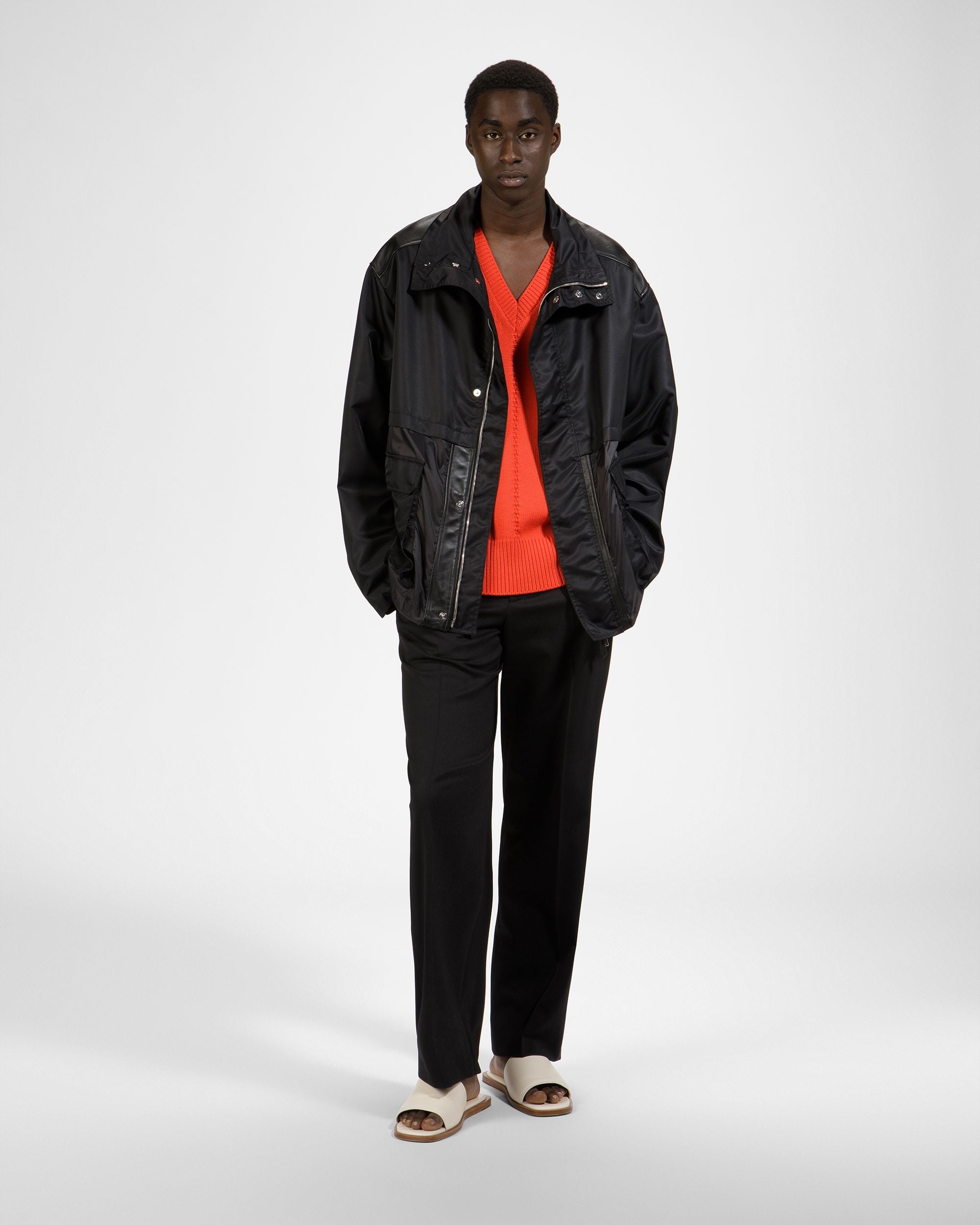 Schwarze Bomberjacke Aus Textil Im Blousonstil - Herren - Bally - 04