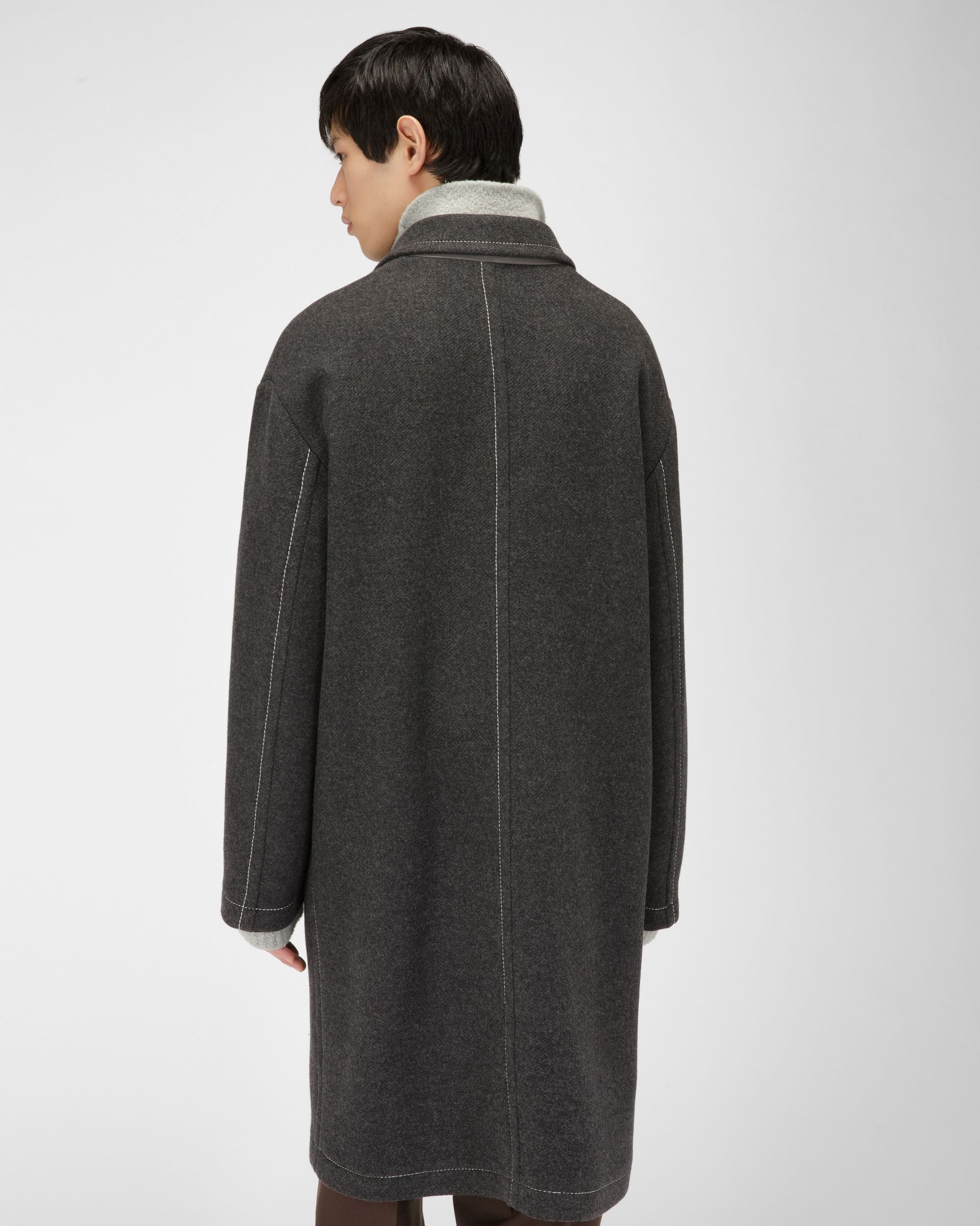 Mantel Aus Grauem Wollmischgewebe - Herren - Bally - 03
