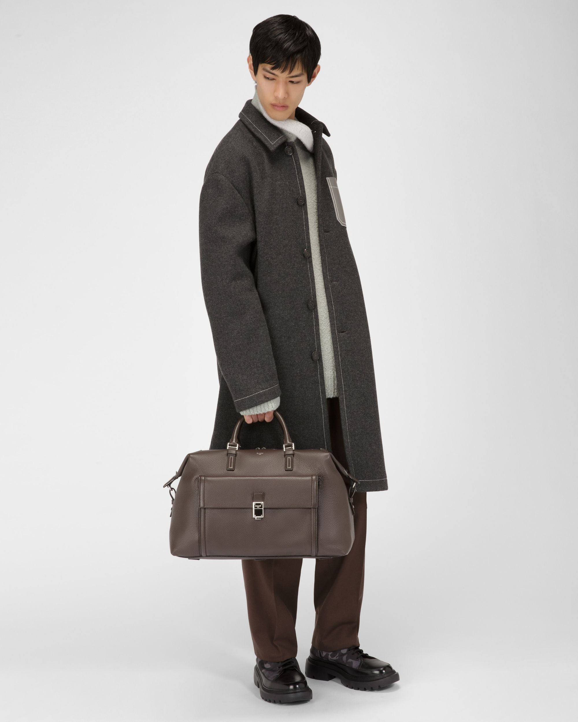 Mantel Aus Grauem Wollmischgewebe - Herren - Bally - 05