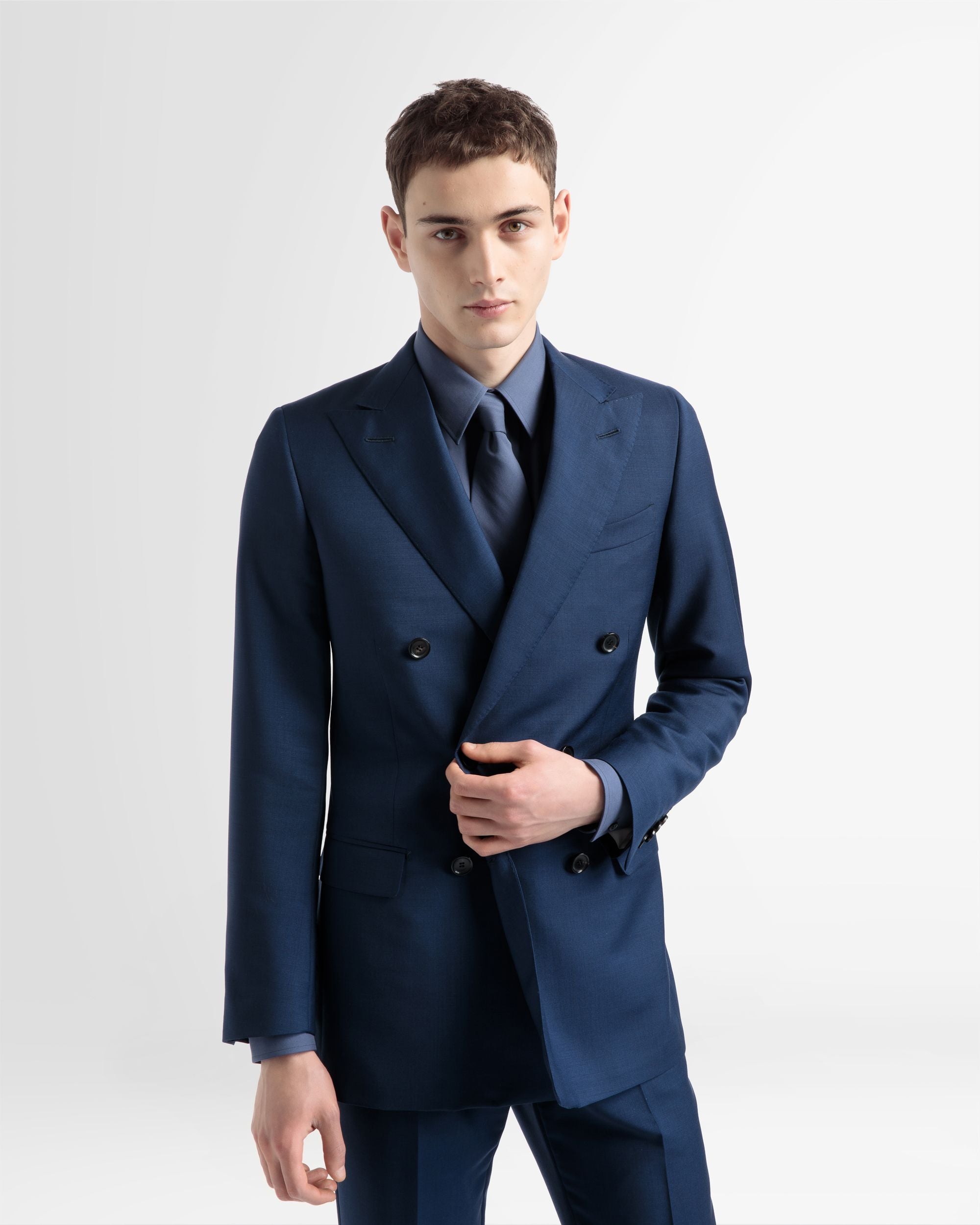 Zweireihige Wollmix-Jacke In Marineblau - Herren - Bally - 02