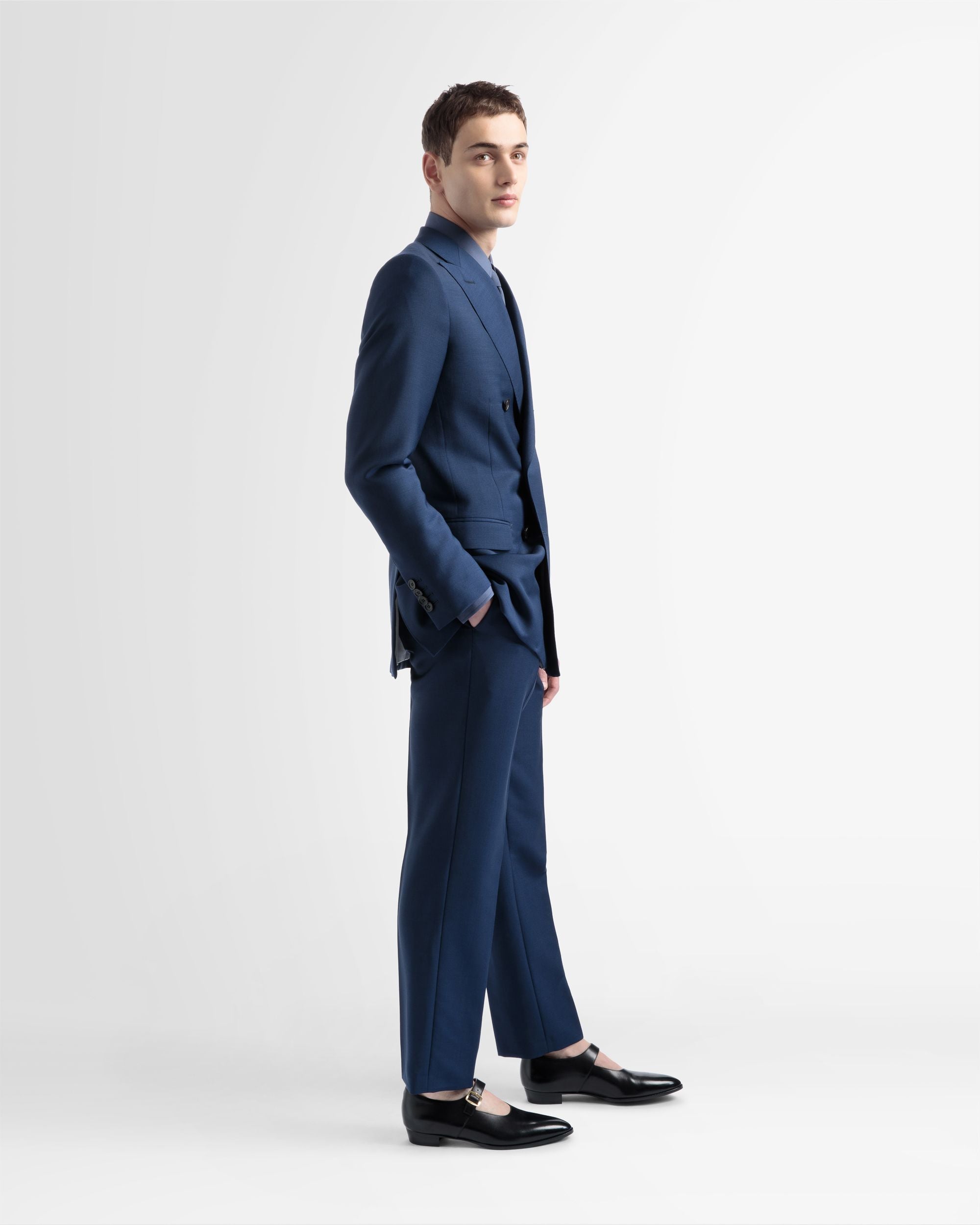 Zweireihige Wollmix-Jacke In Marineblau - Herren - Bally - 04