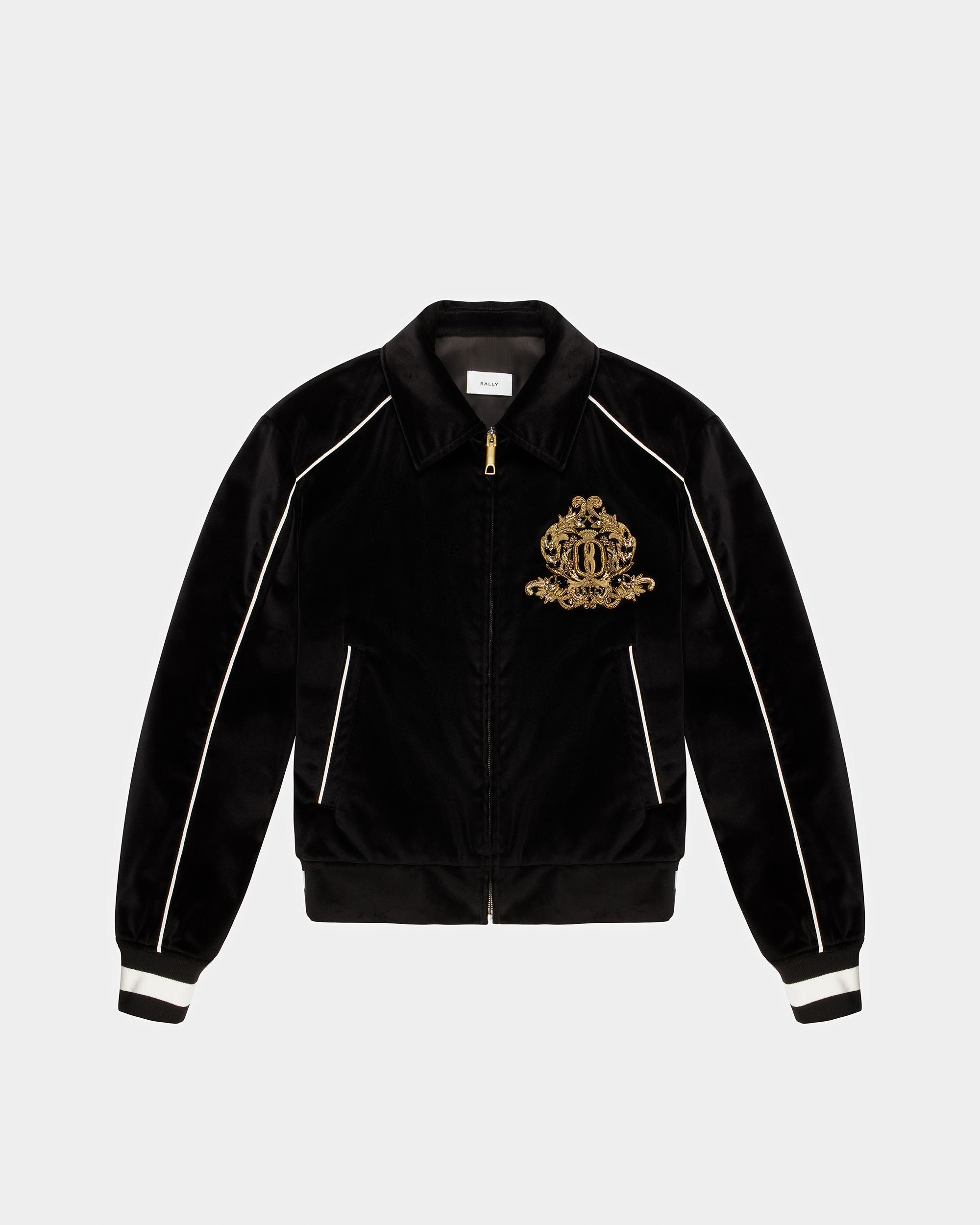 Bestickte Bomberjacke Aus Samt In Schwarz - Herren - Bally - 06