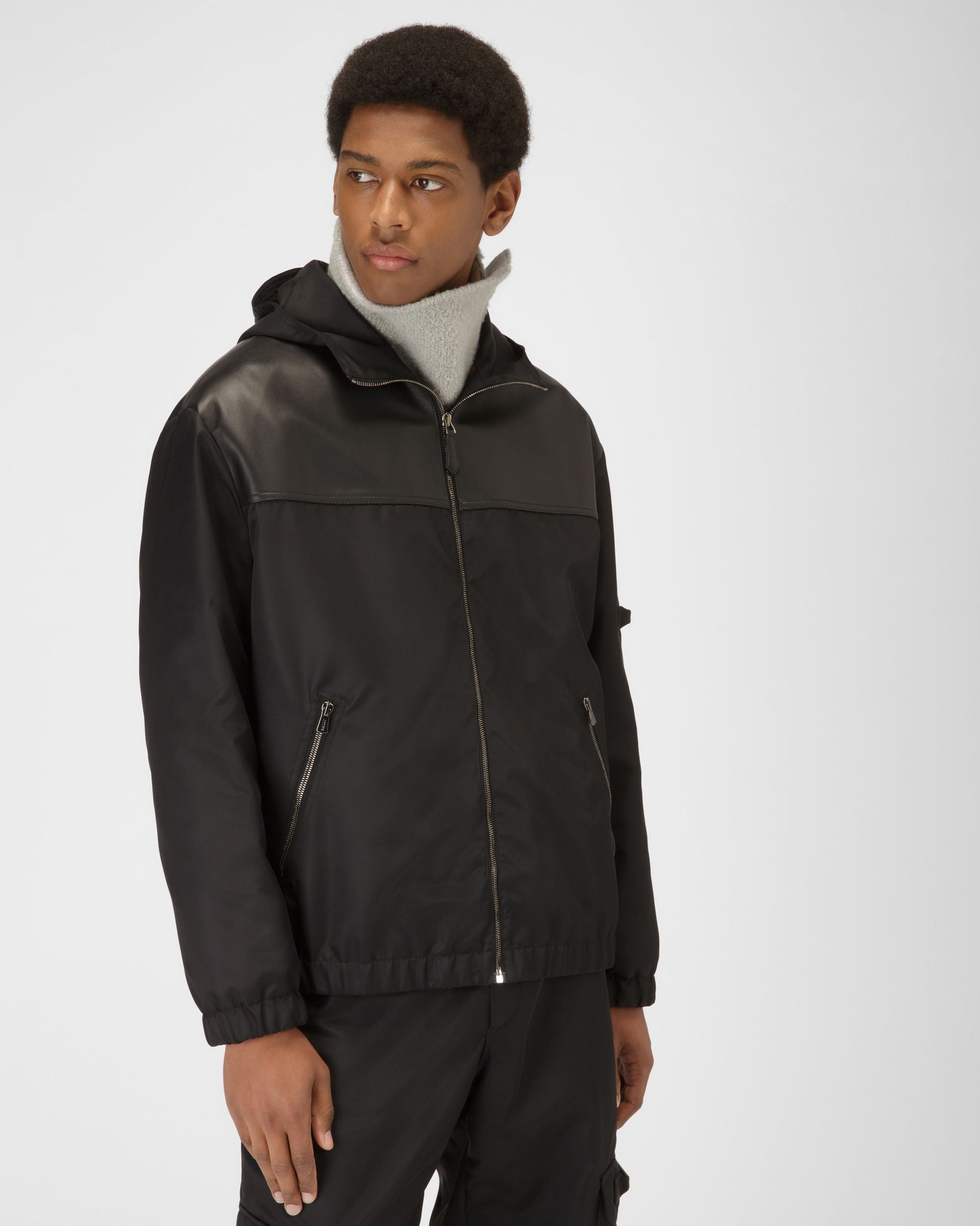 Bomberjacke Aus Recyceltem Schwarzem Nylon - Herren - Bally - 01
